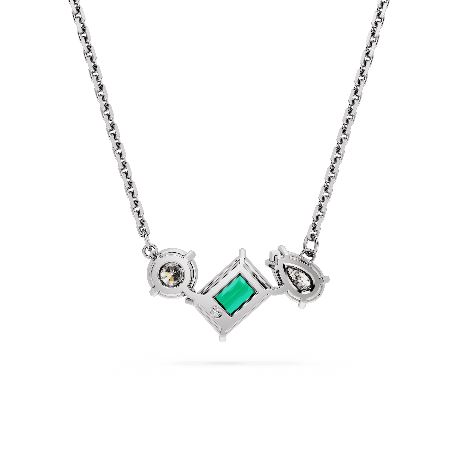 Mesmera pendant, Mixed cuts, Green, Rhodium plated 5668278