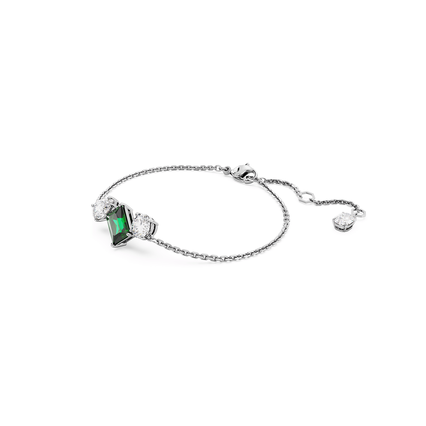 Mesmera bracelet, Mixed cuts, Green, Rhodium plated 5668360