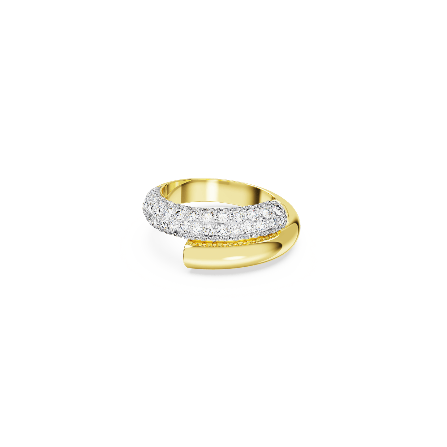 Dextera ring, White, Gold-tone plated