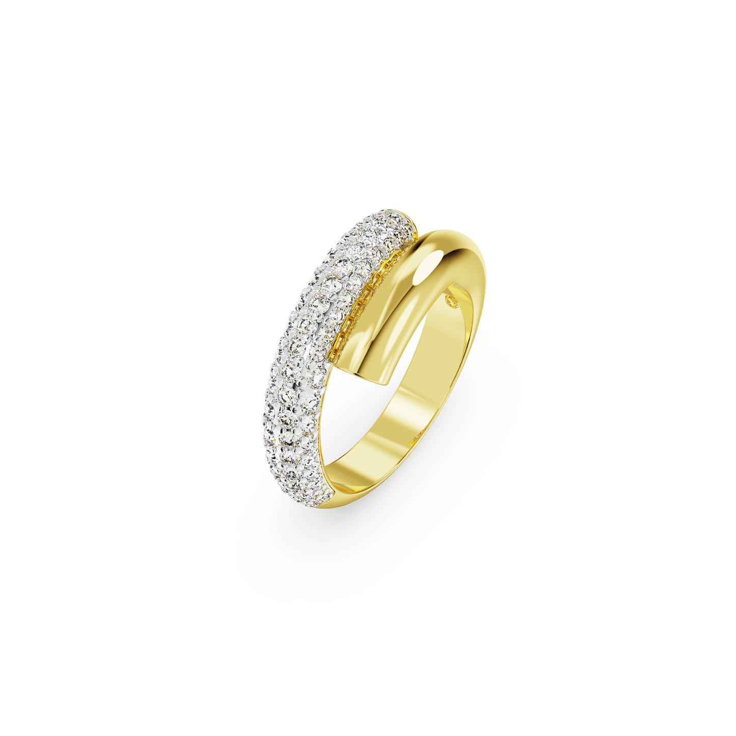 Dextera ring, White, Gold-tone plated