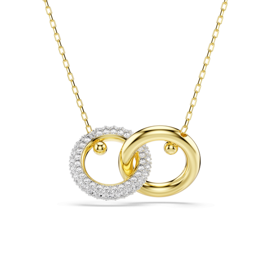 Dextera pendant, Interlocking loop, White, Gold-tone plated 5668820