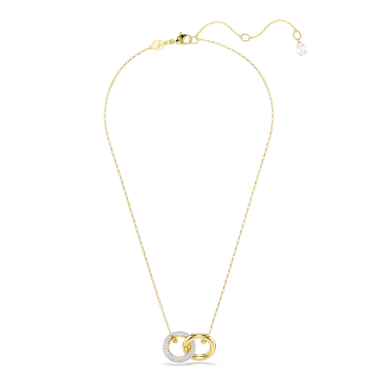 Dextera pendant, Interlocking loop, White, Gold-tone plated 5668820