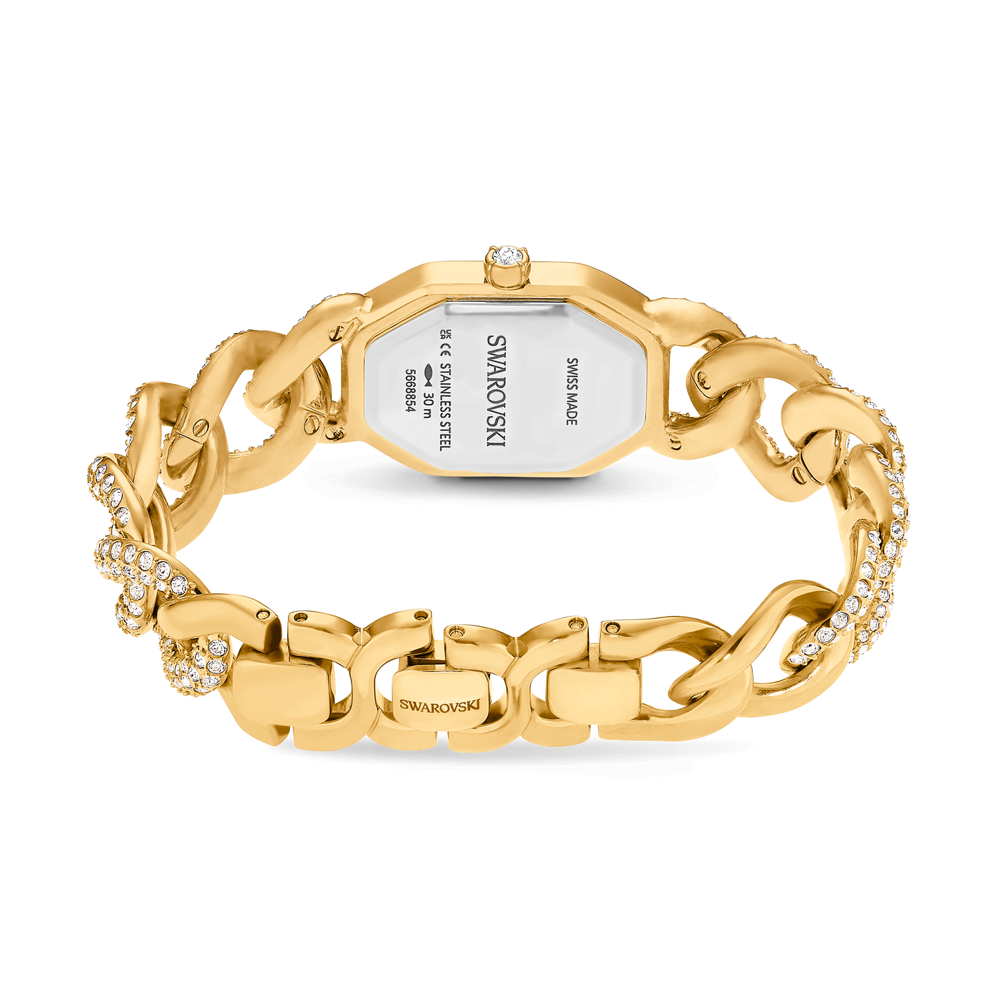 Dextera chain watch, Swiss Made, Crystal bracelet, Gold tone, Gold-tone finish 5668854