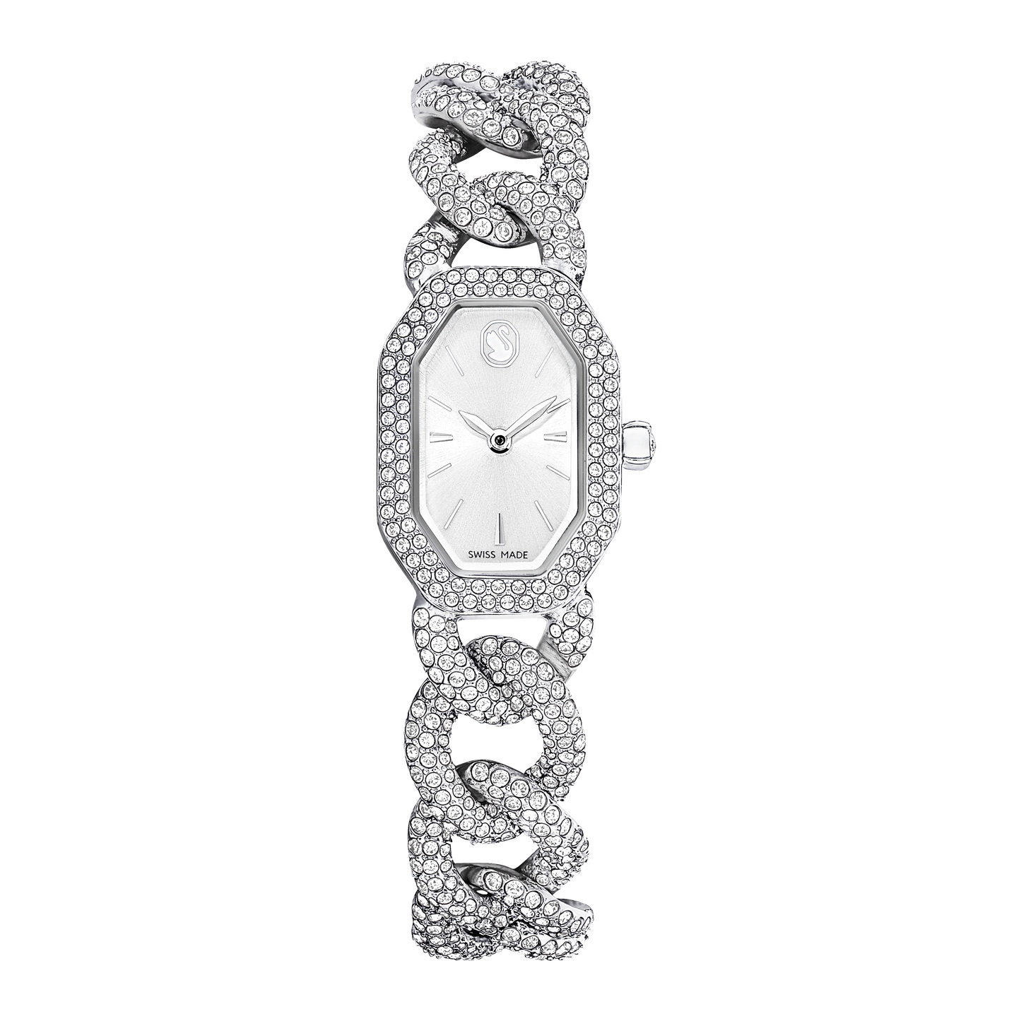 Dextera chain watch, Swiss Made, Crystal bracelet, Silver tone, Stainless Steel 5668899