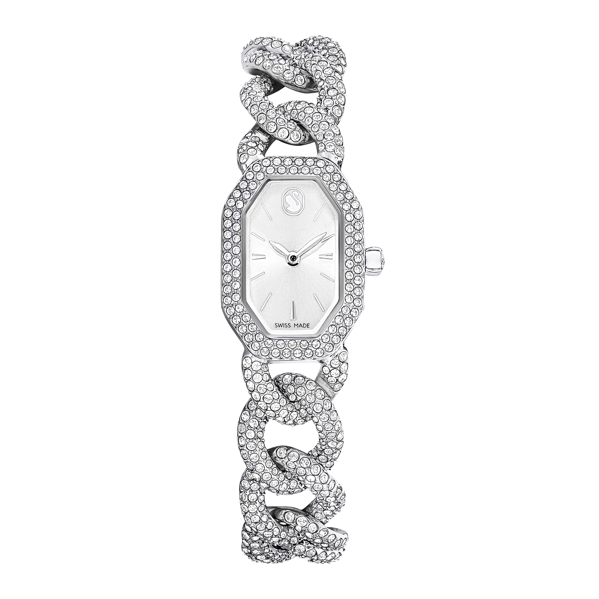 Dextera chain watch, Swiss Made, Crystal bracelet, Silver tone, Stainless Steel 5668899