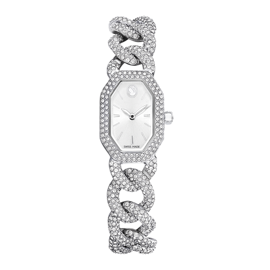 Dextera chain watch, Swiss Made, Crystal bracelet, Silver tone, Stainless Steel 5668899
