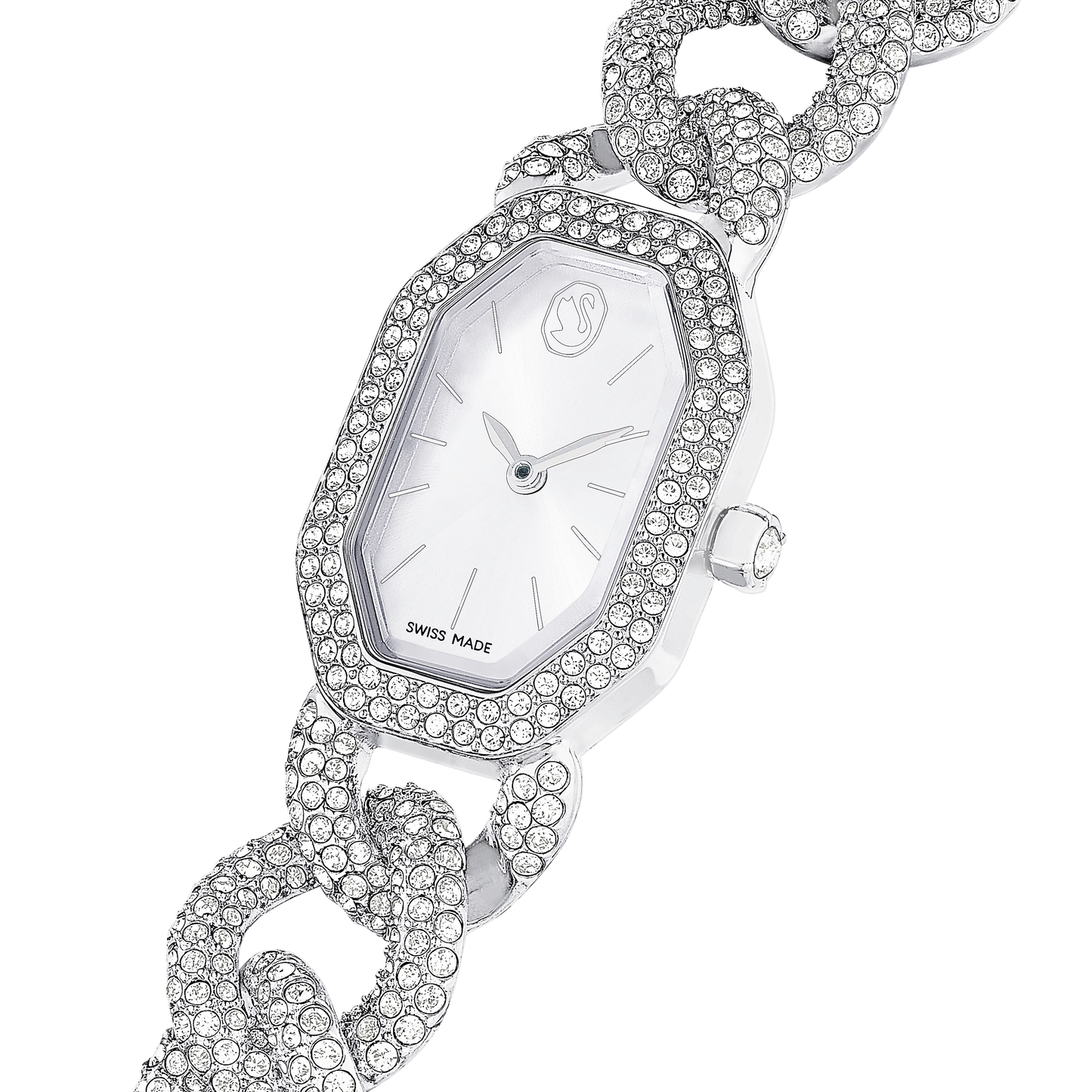 Dextera chain watch, Swiss Made, Crystal bracelet, Silver tone, Stainless Steel 5668899