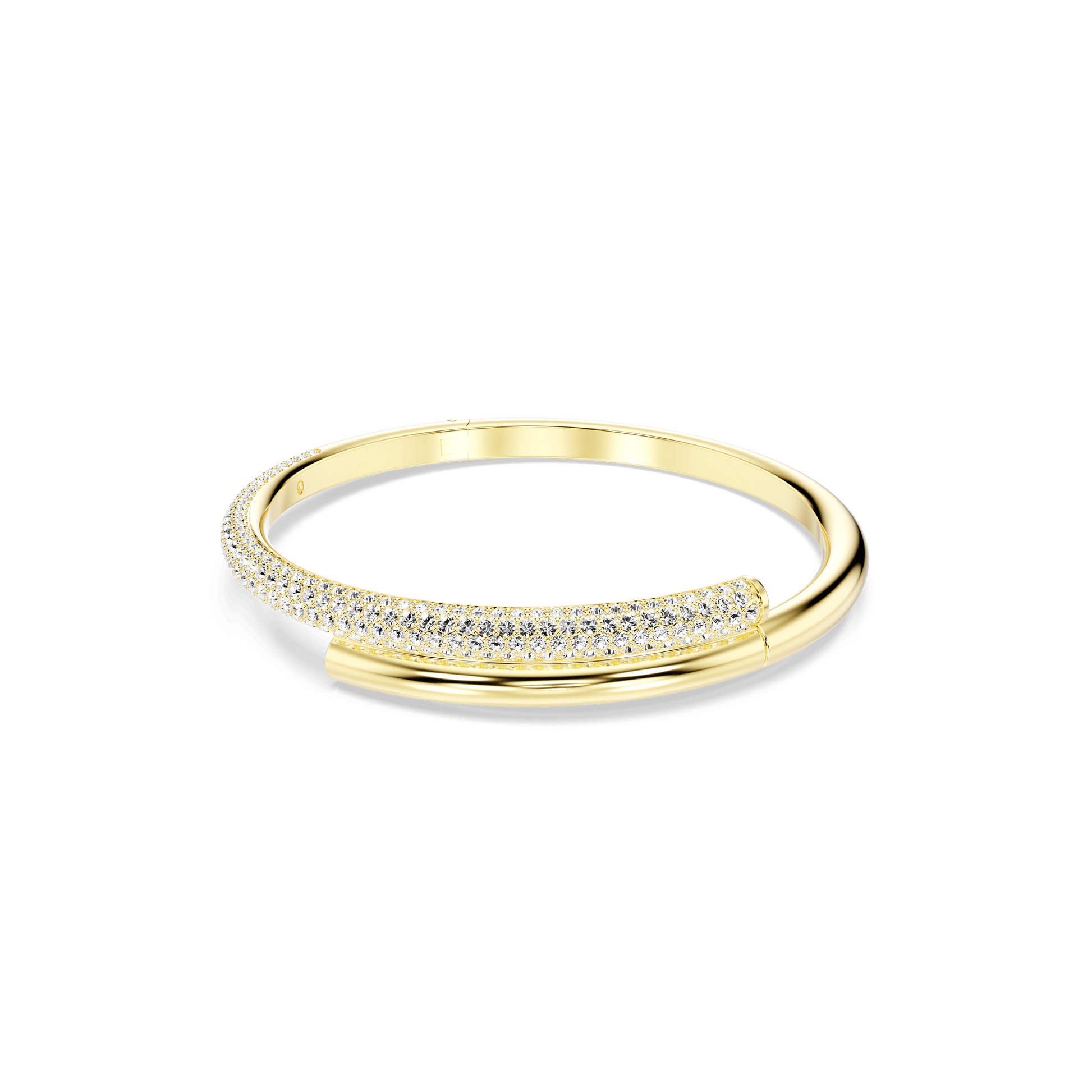 Dextera bangle, Magnetic closure, White, Gold-tone plated 5669498
