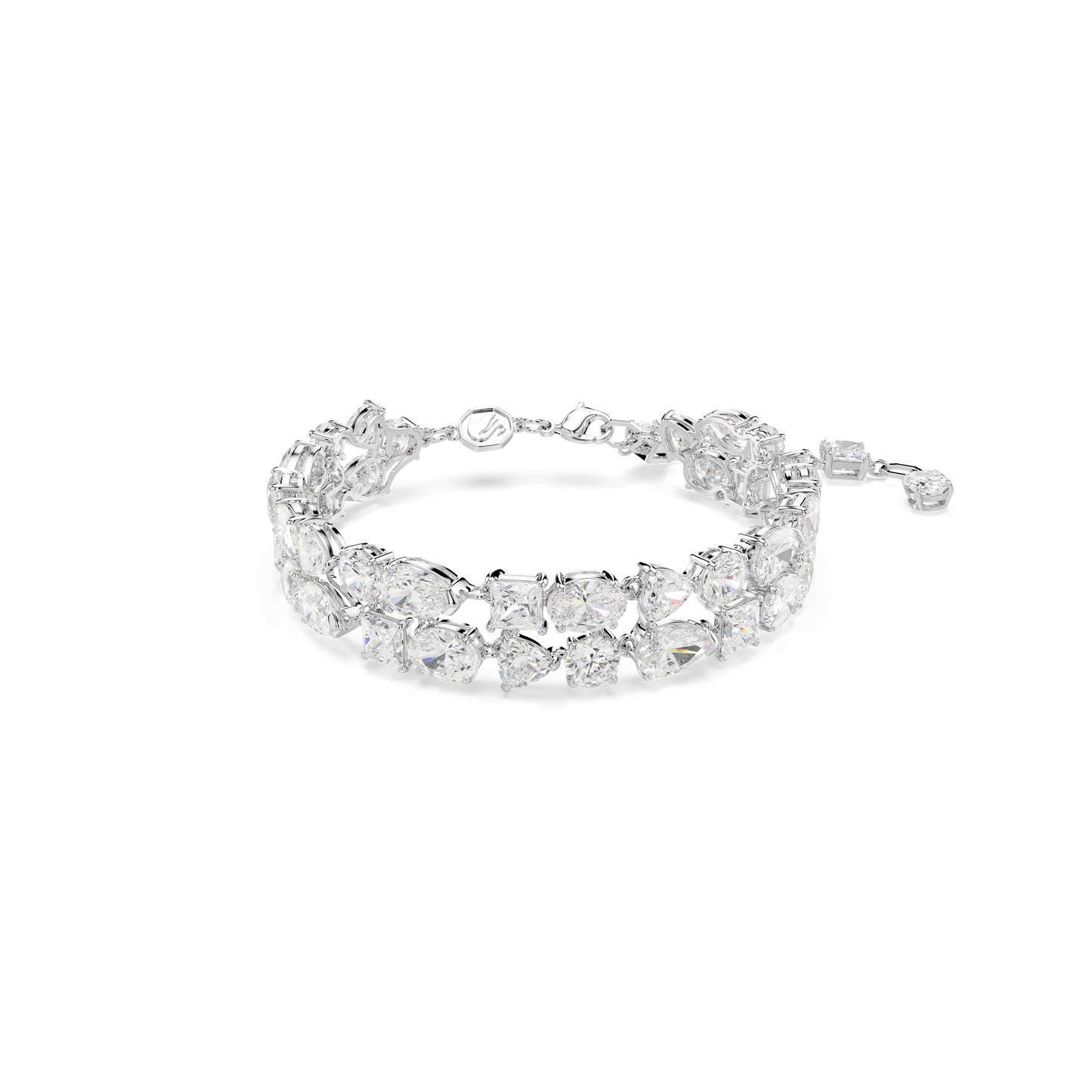 Mesmera bracelet, Mixed cuts, White, Rhodium plated 5669927