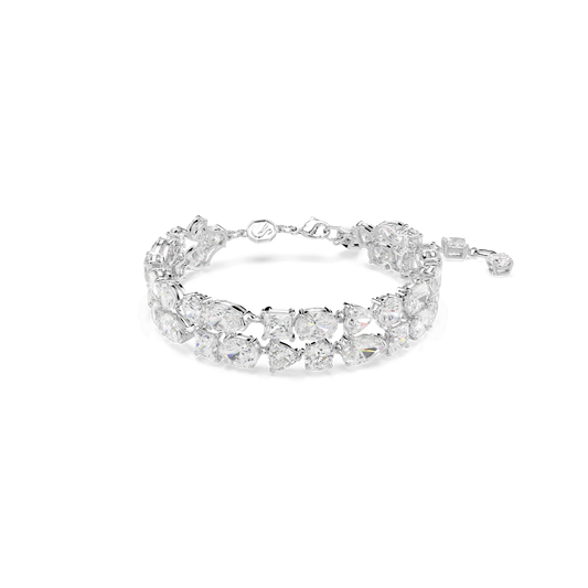Mesmera bracelet, Mixed cuts, White, Rhodium plated 5669927