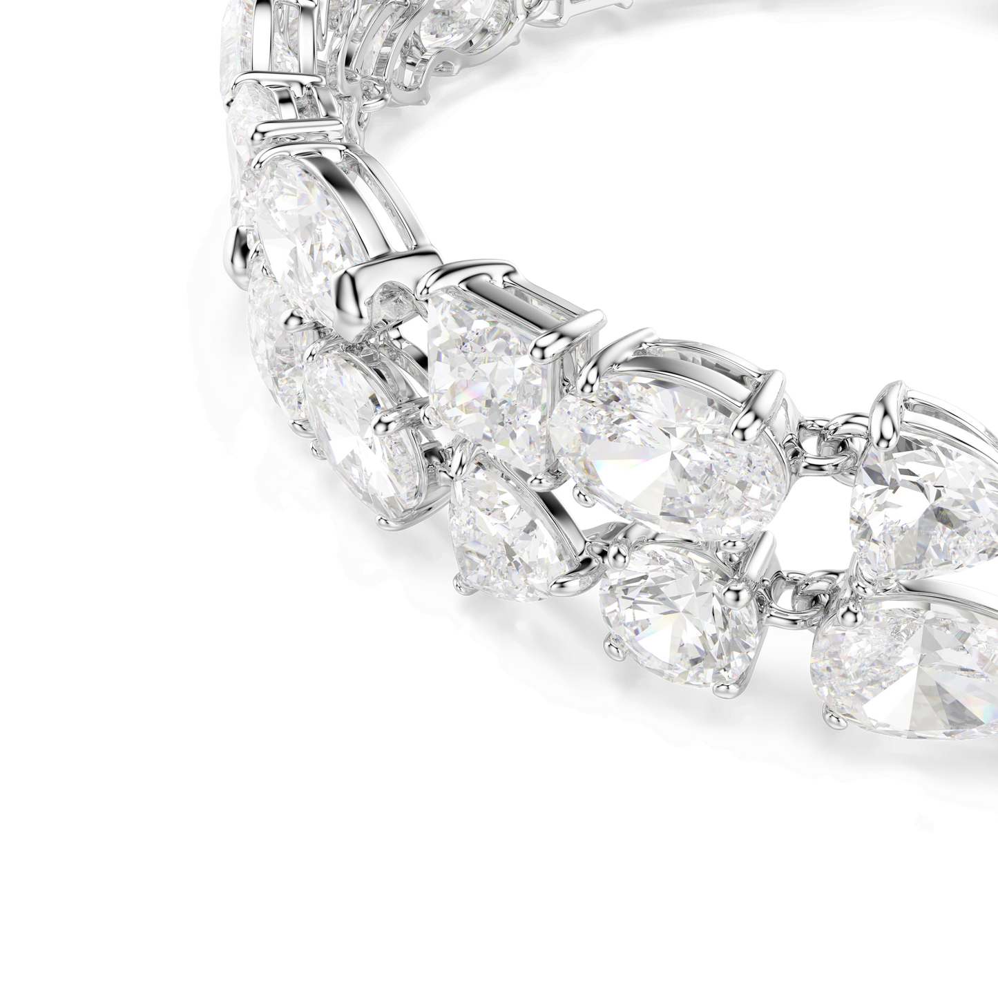 Mesmera bracelet, Mixed cuts, White, Rhodium plated 5669927