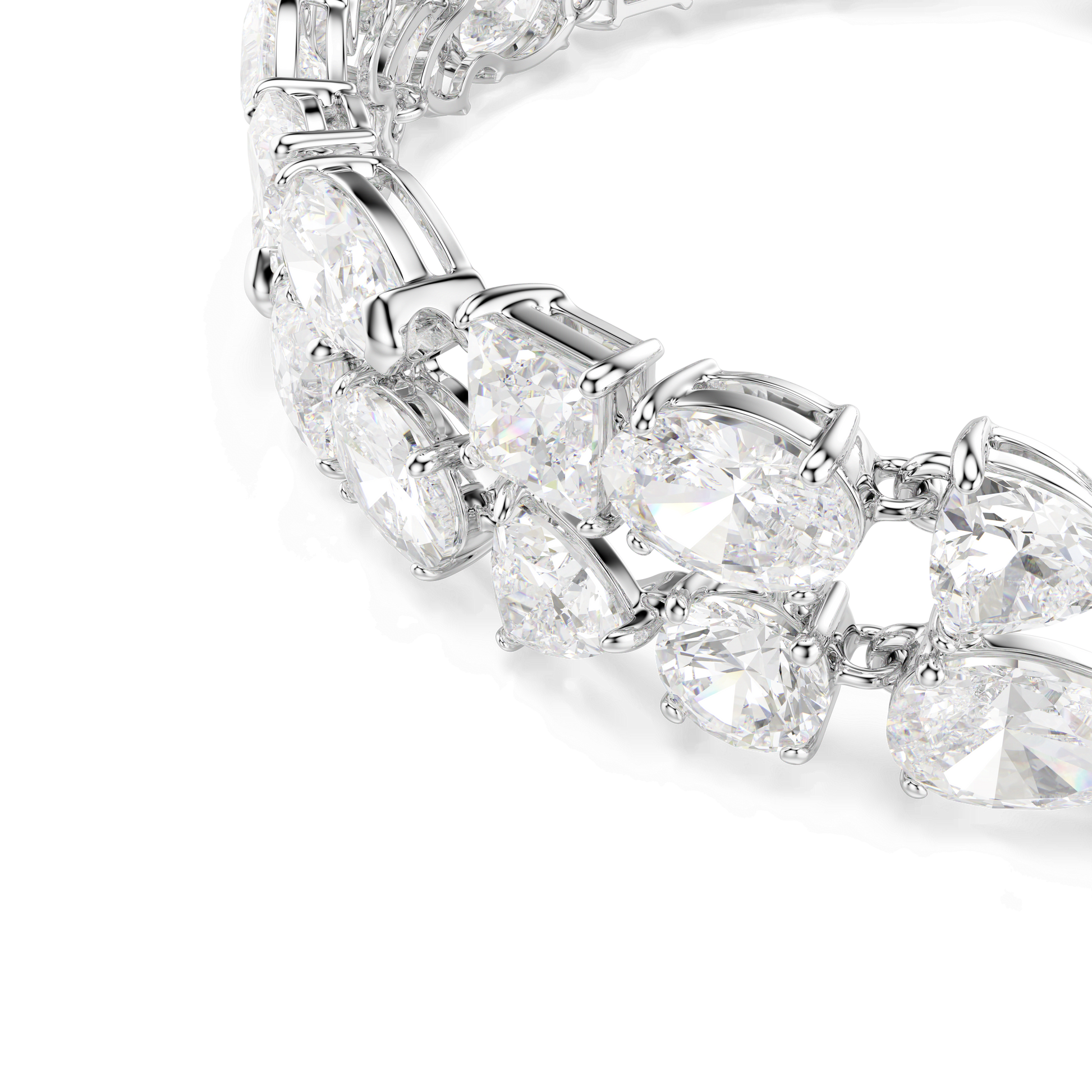 Mesmera bracelet, Mixed cuts, White, Rhodium plated 5669927