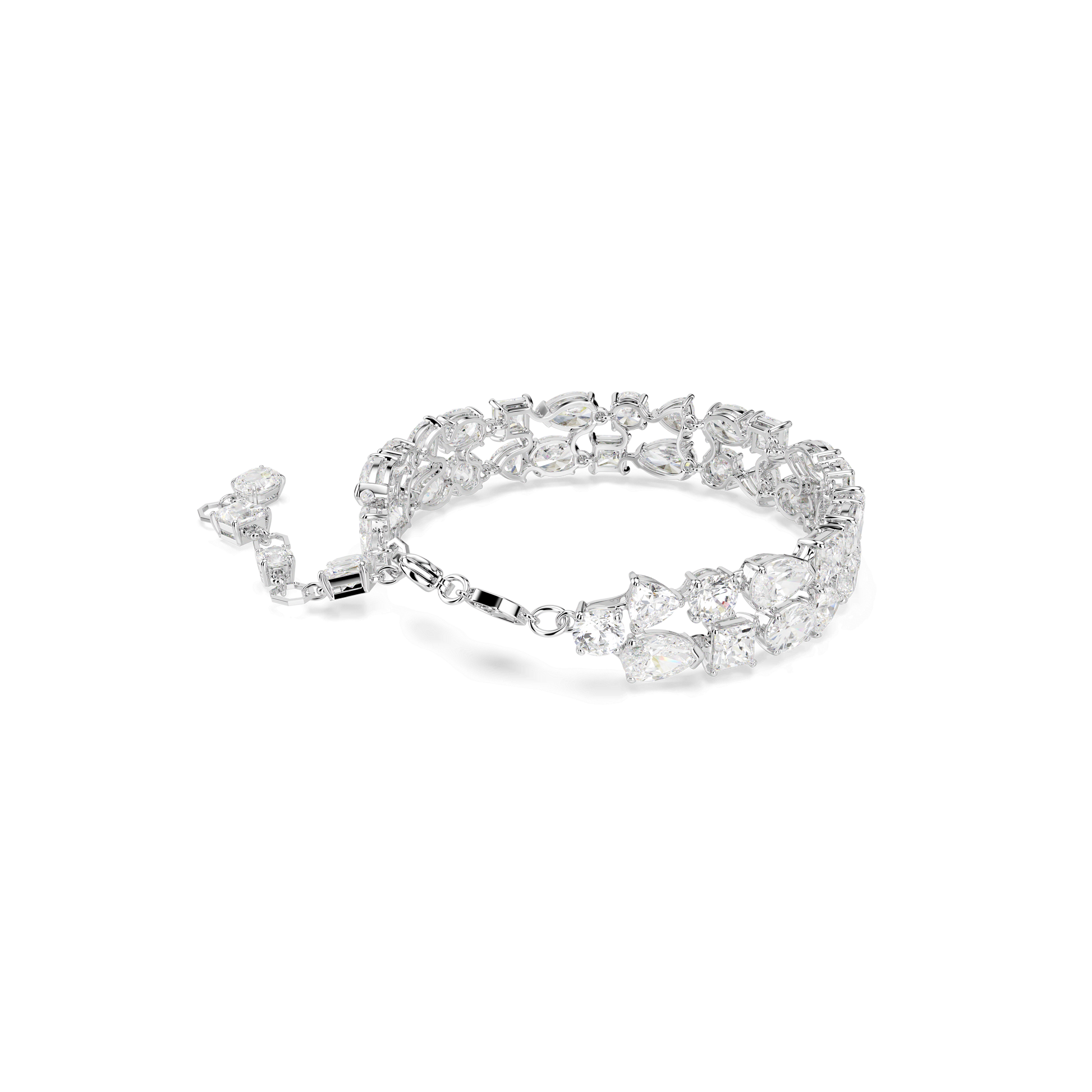 Mesmera bracelet, Mixed cuts, White, Rhodium plated 5669927