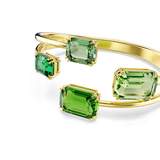 Millenia bangle, Octagon cut, Green, Gold-tone plated 5671246