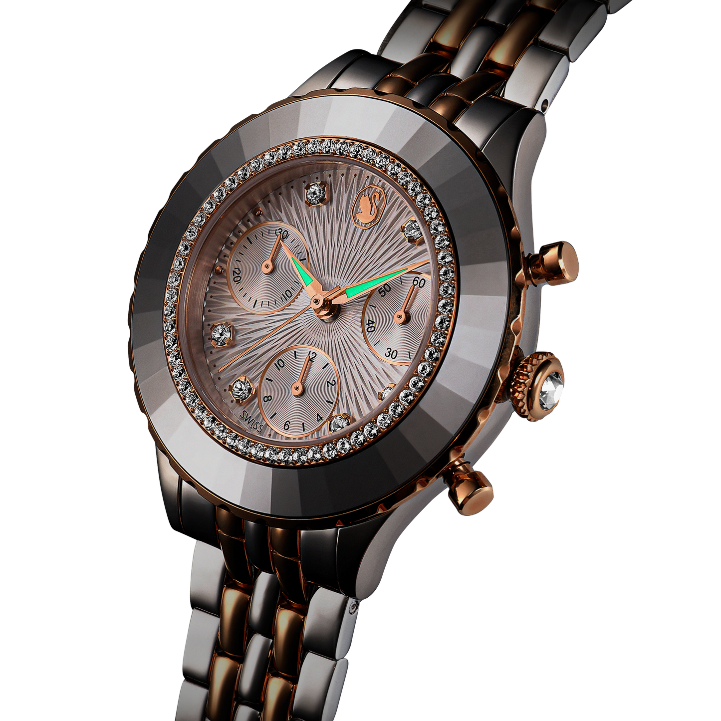 Octea chrono watch, Swiss Made, Metal bracelet, Rose gold tone, Mixed metal finish 5672937