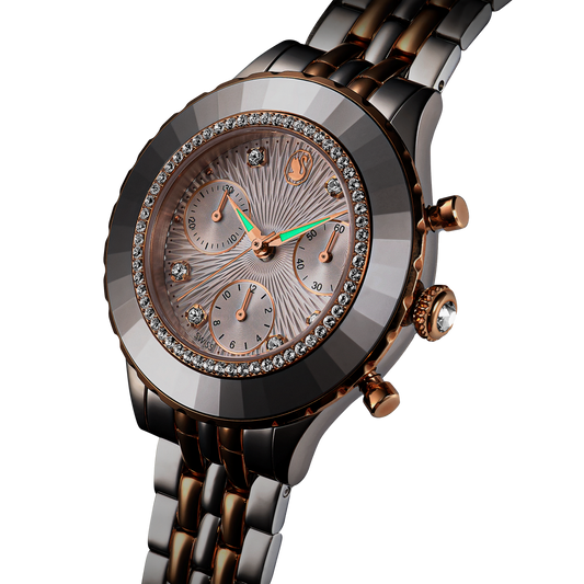 Octea chrono watch, Swiss Made, Metal bracelet, Rose gold tone, Mixed metal finish 5672937