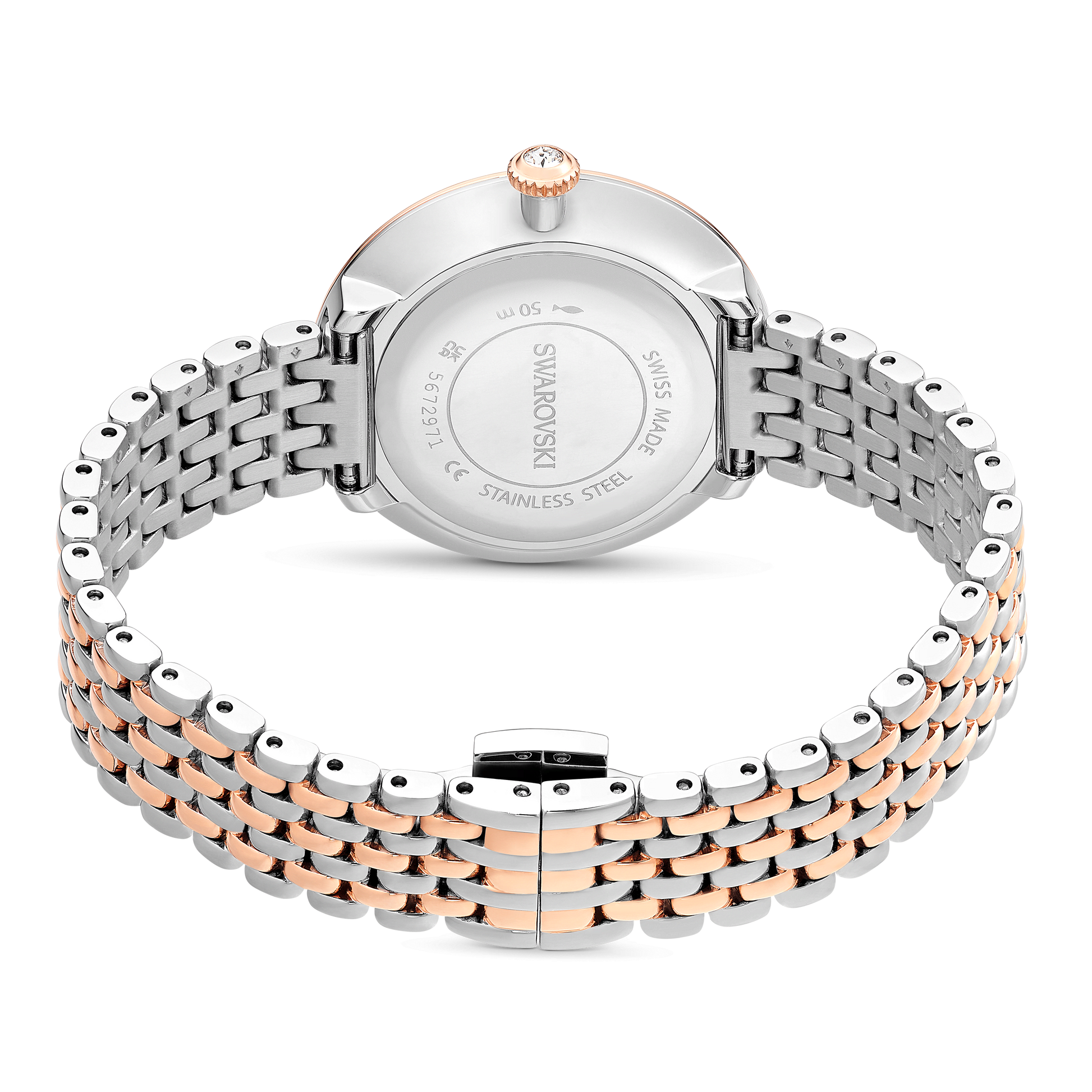 Matrix tennis 7-link watch, Swiss Made, Metal bracelet, Rose gold tone, Mixed metal finish 5672971
