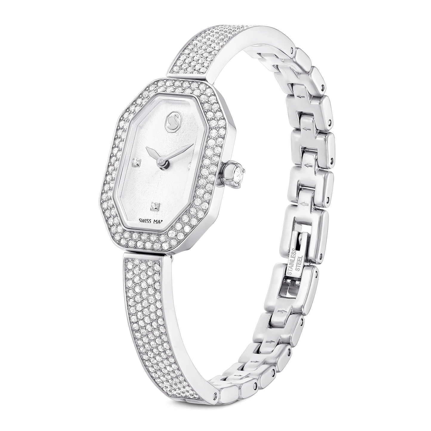 Dextera bangle watch, Swiss Made, Metal bracelet, Silver tone, Stainless steel 5672977