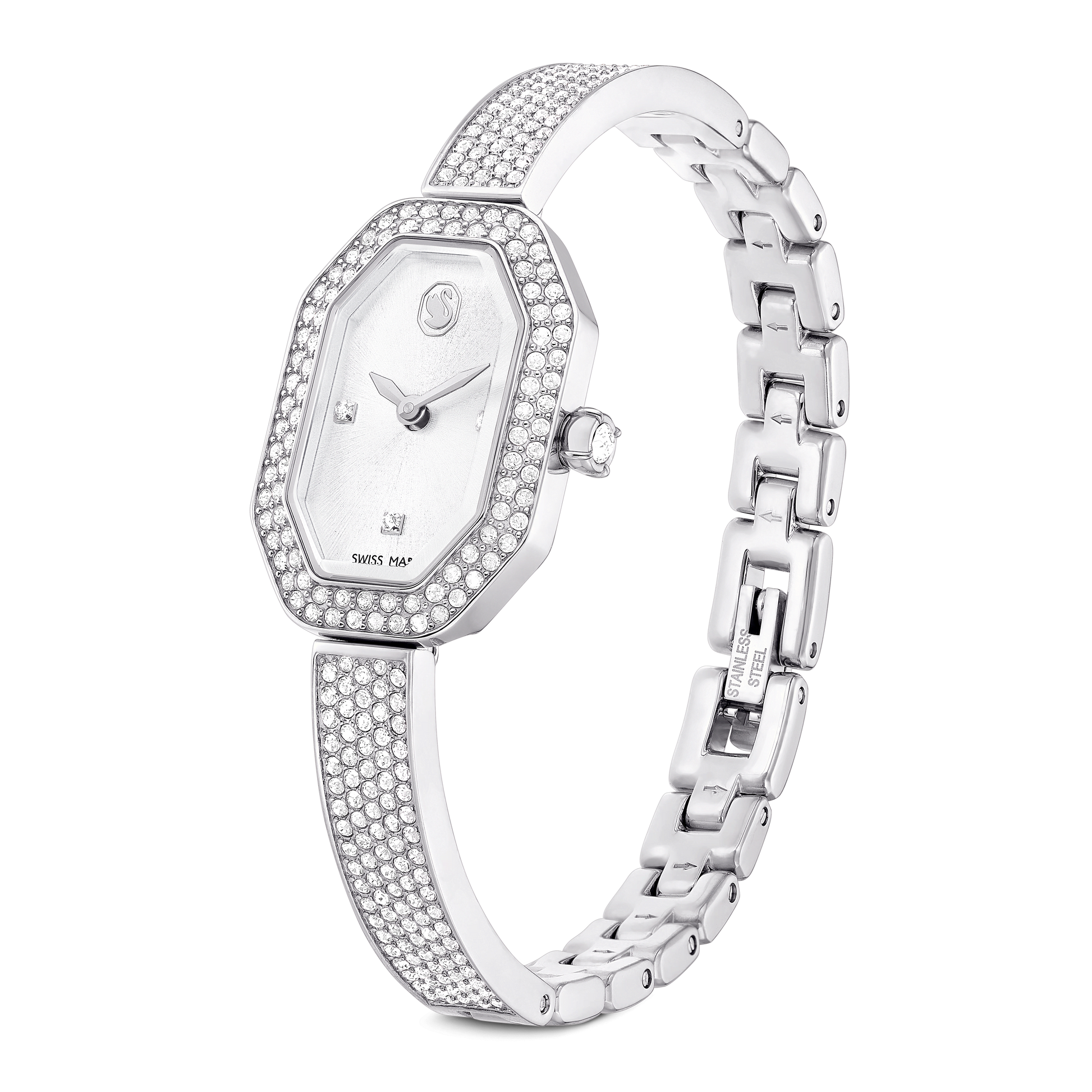 Dextera bangle watch, Swiss Made, Metal bracelet, Silver tone, Stainless steel 5672977