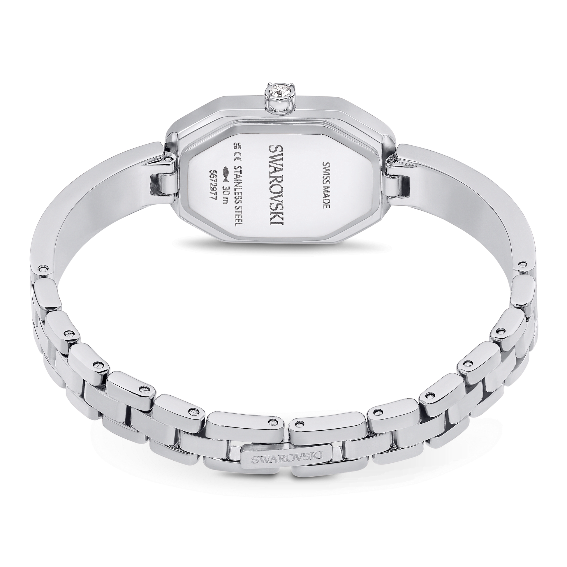 Dextera bangle watch, Swiss Made, Metal bracelet, Silver tone, Stainless steel 5672977
