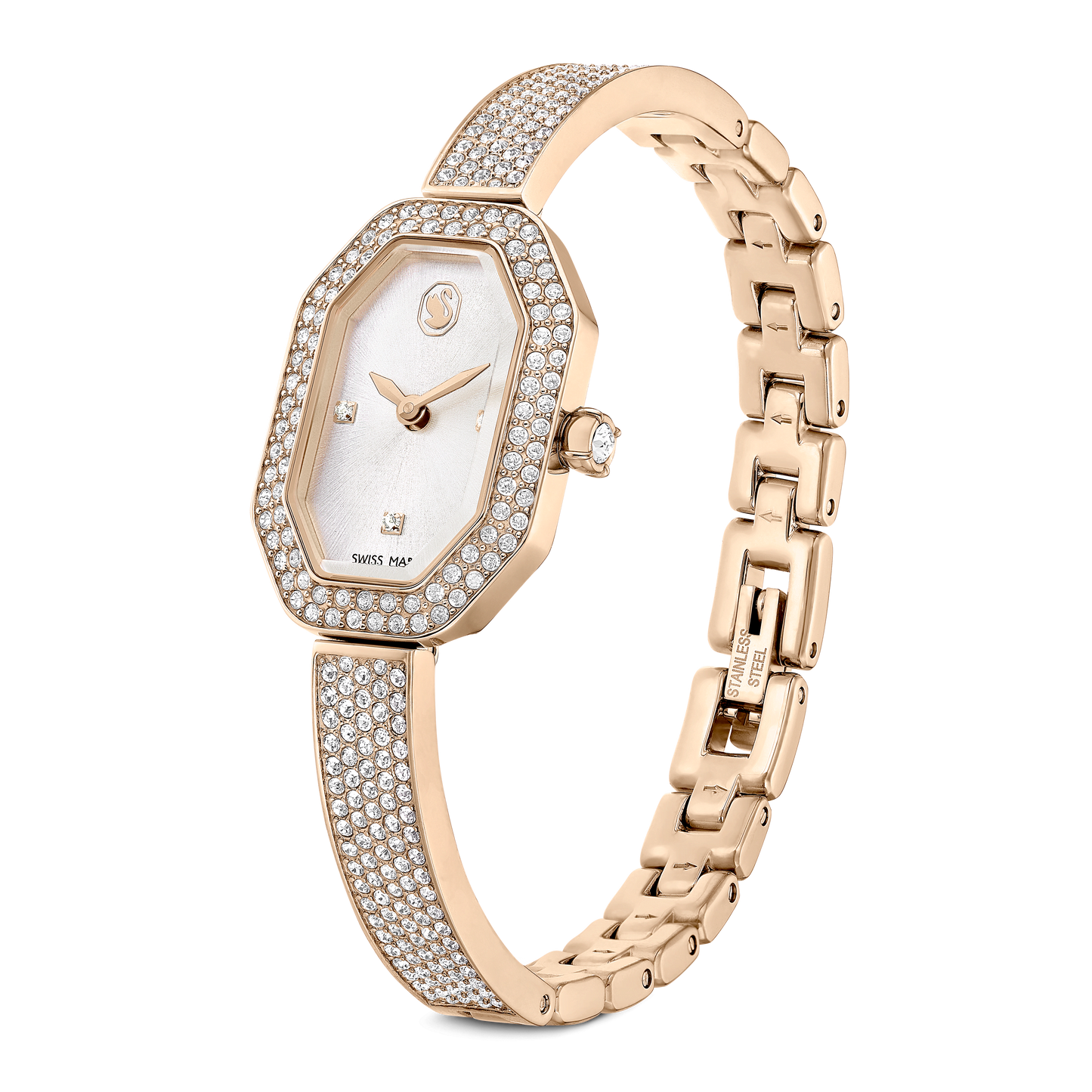 Dextera bangle watch, Swiss Made, Metal bracelet, Gold tone, Champagne gold-tone finish 5672987