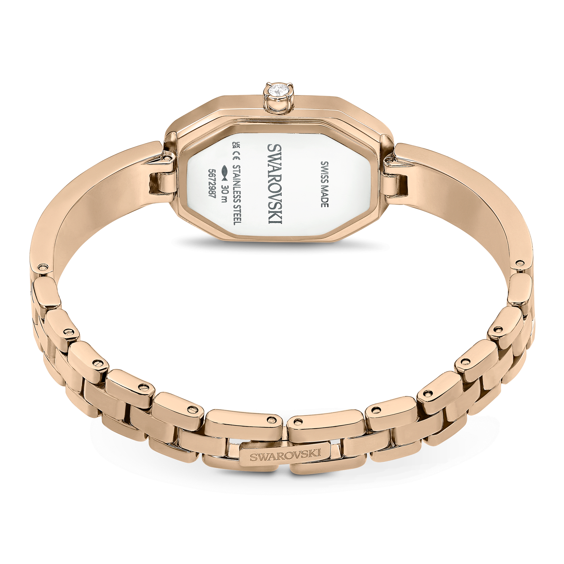Dextera bangle watch, Swiss Made, Metal bracelet, Gold tone, Champagne gold-tone finish 5672987