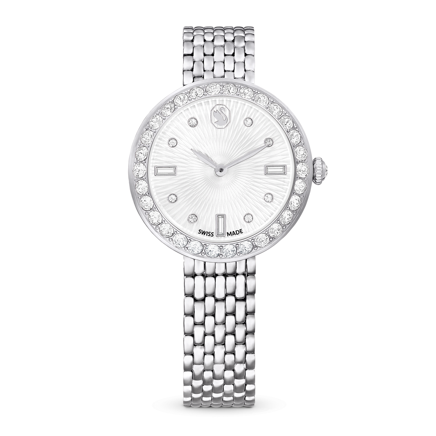 Matrix tennis 7-link watch, Swiss Made, Metal bracelet, Silver tone, Stainless steel 5673022