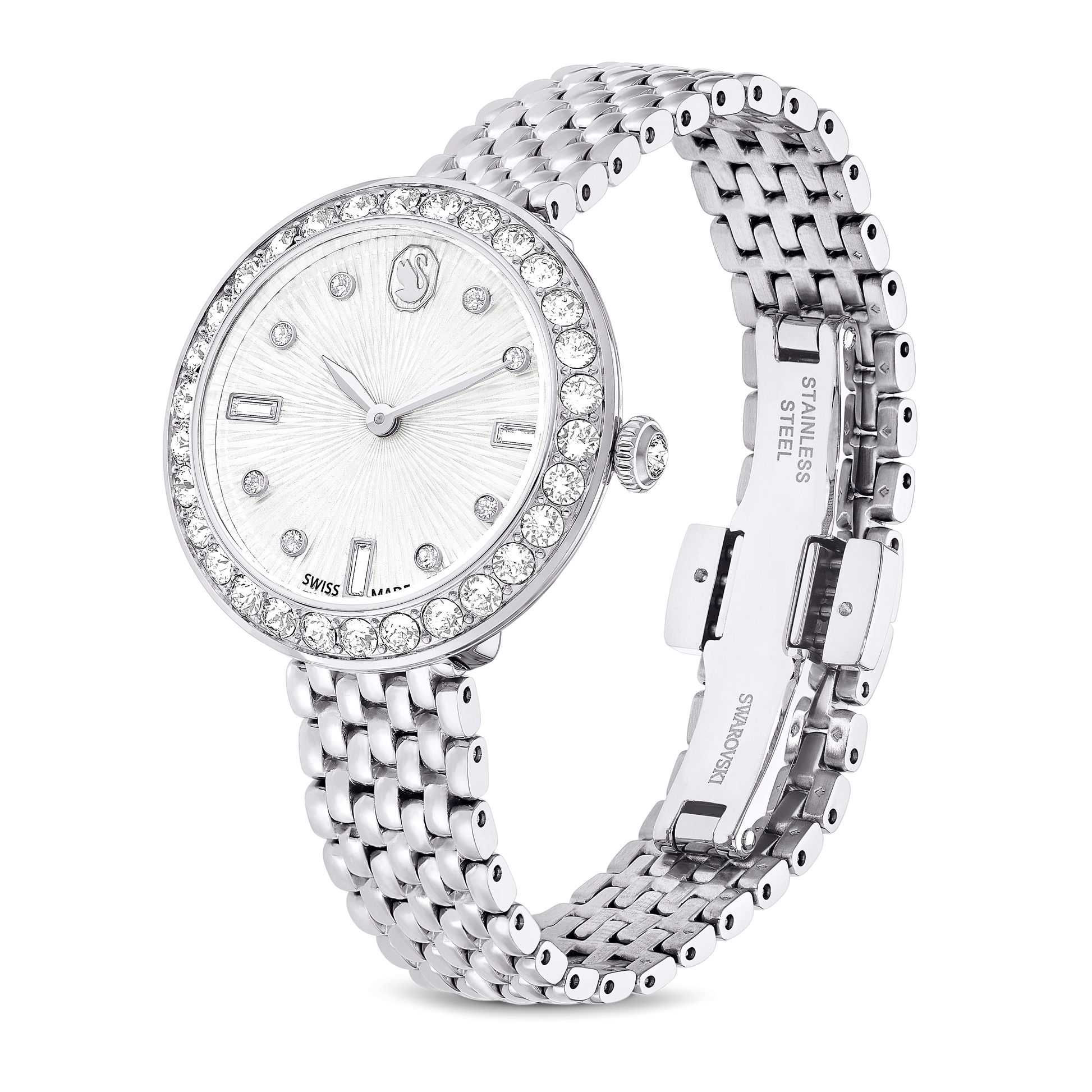 Matrix tennis 7-link watch, Swiss Made, Metal bracelet, Silver tone, Stainless steel 5673022