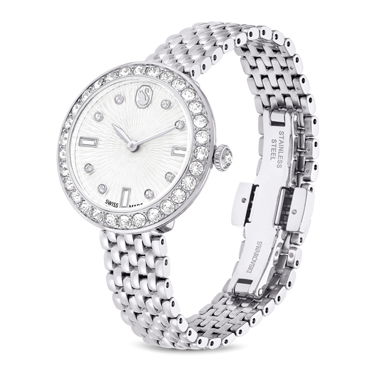 Matrix tennis 7-link watch, Swiss Made, Metal bracelet, Silver tone, Stainless steel 5673022