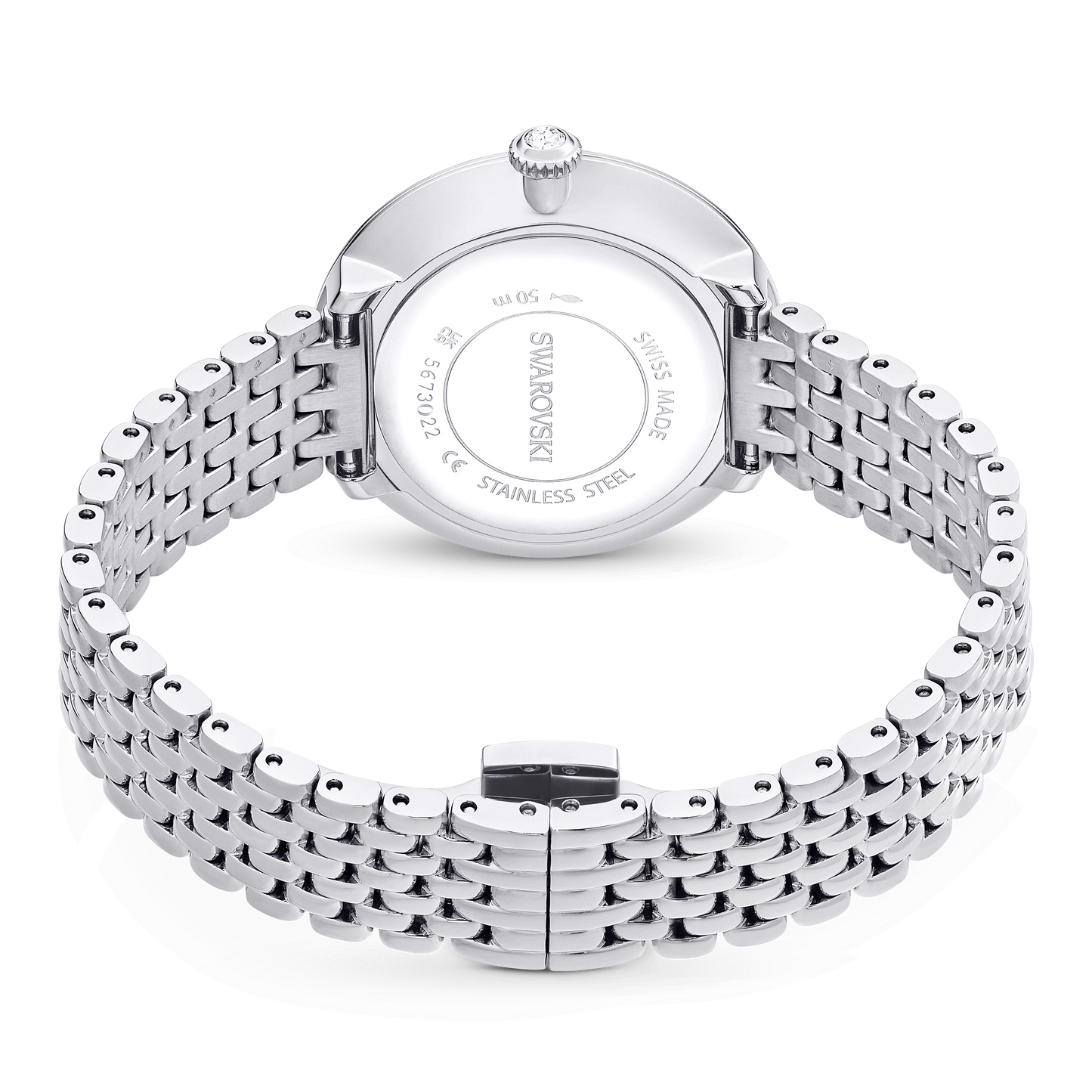 Matrix tennis 7-link watch, Swiss Made, Metal bracelet, Silver tone, Stainless steel 5673022