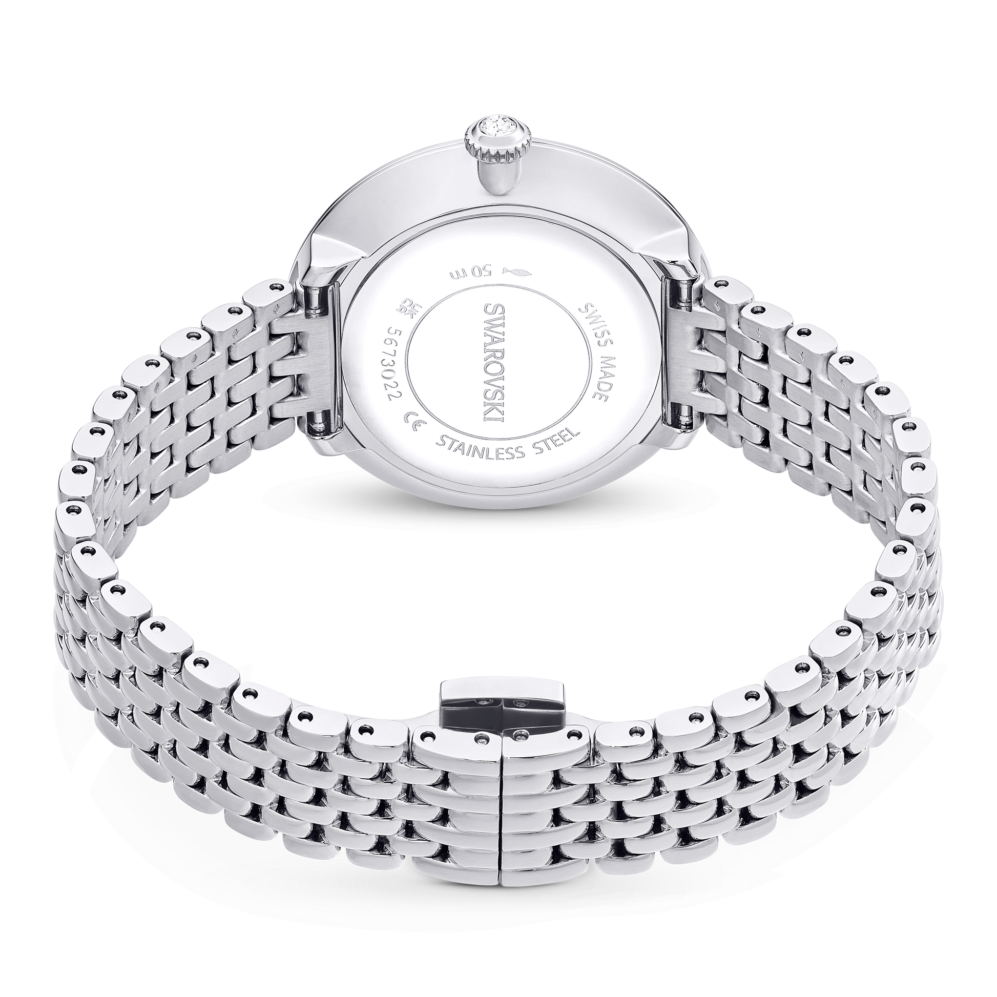 Matrix tennis 7-link watch, Swiss Made, Metal bracelet, Silver tone, Stainless steel 5673022