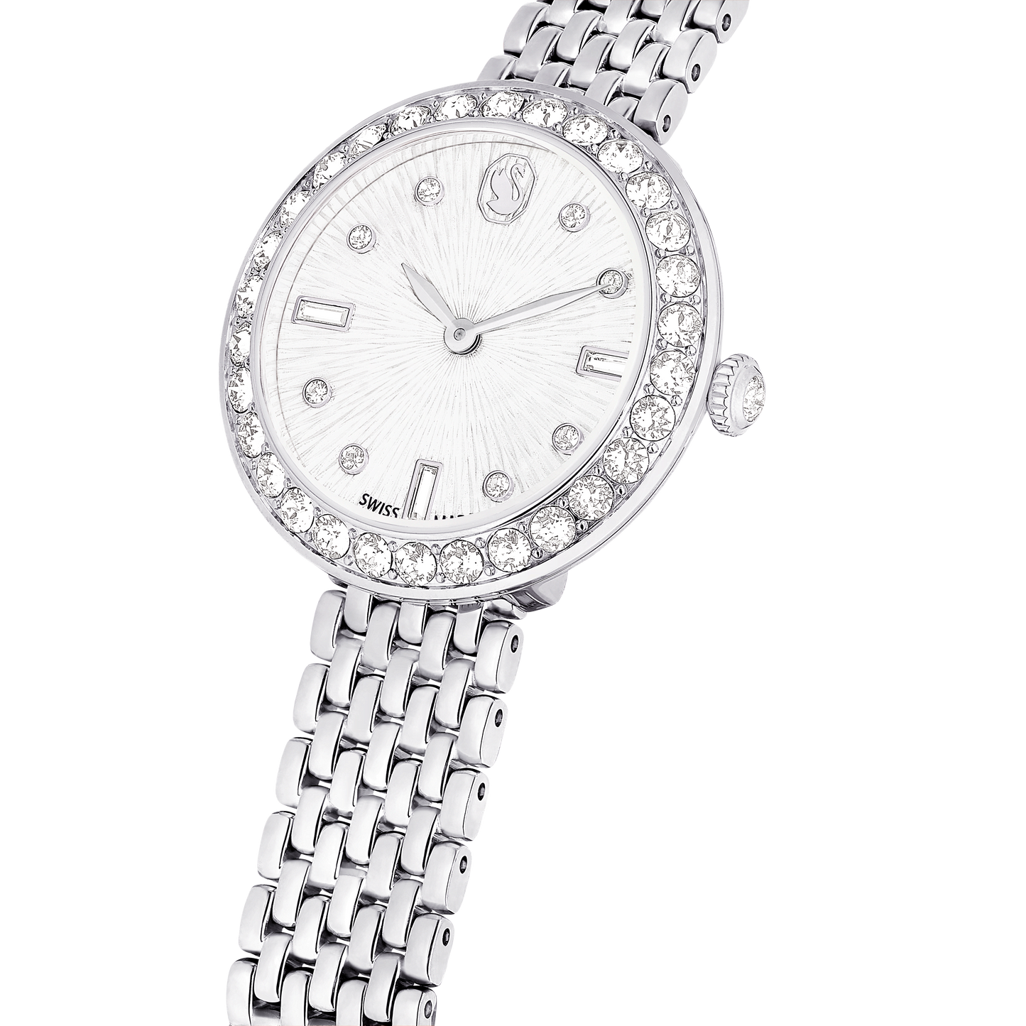 Matrix tennis 7-link watch, Swiss Made, Metal bracelet, Silver tone, Stainless steel 5673022