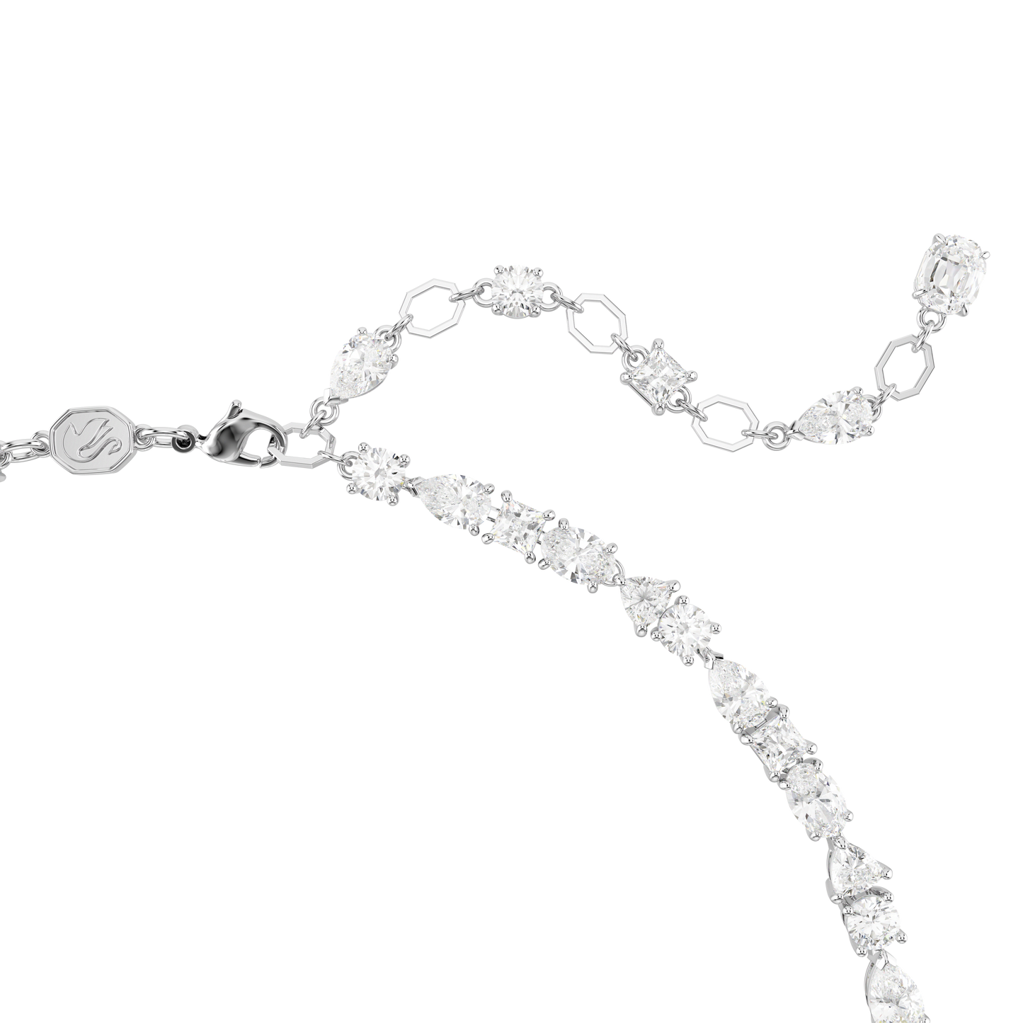Mesmera set, Mixed cuts, White, Rhodium plated 5674306