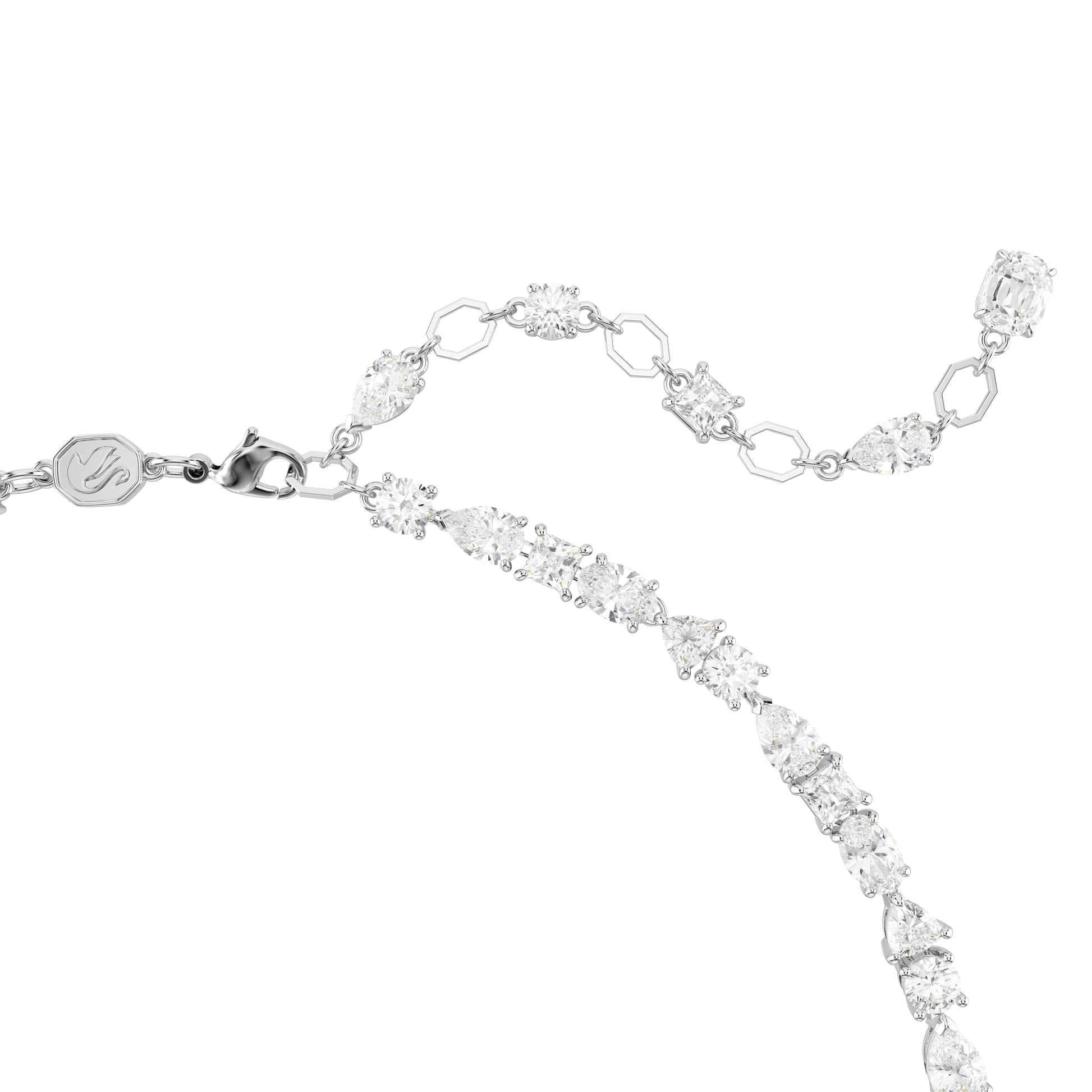 Mesmera set, Mixed cuts, White, Rhodium plated 5674306