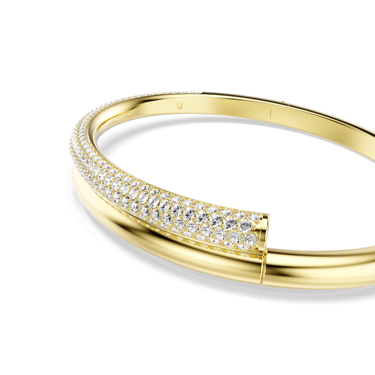 Dextera bangle, Magnetic closure, White, Gold-tone plated 5674980