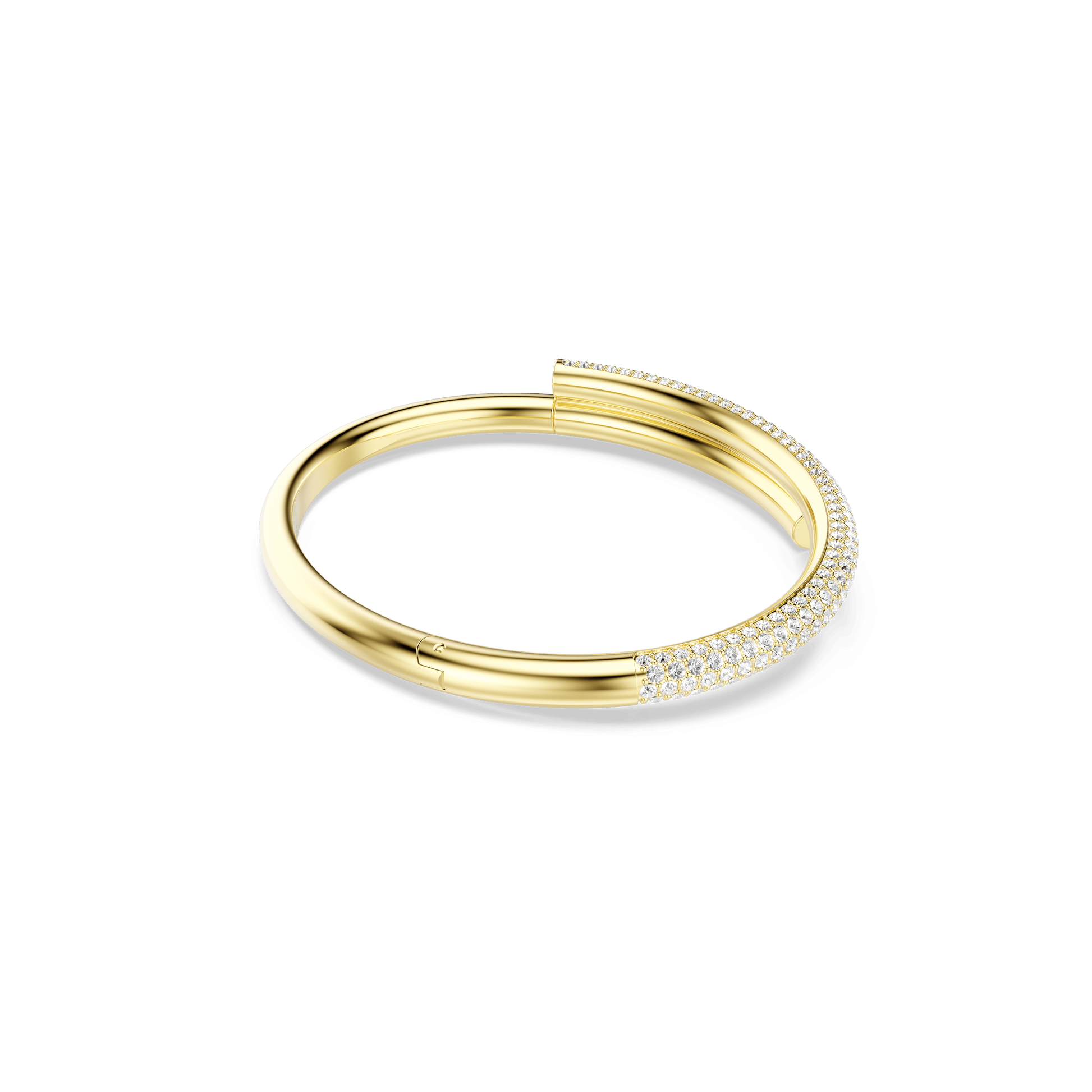 Dextera bangle, Magnetic closure, White, Gold-tone plated 5674980