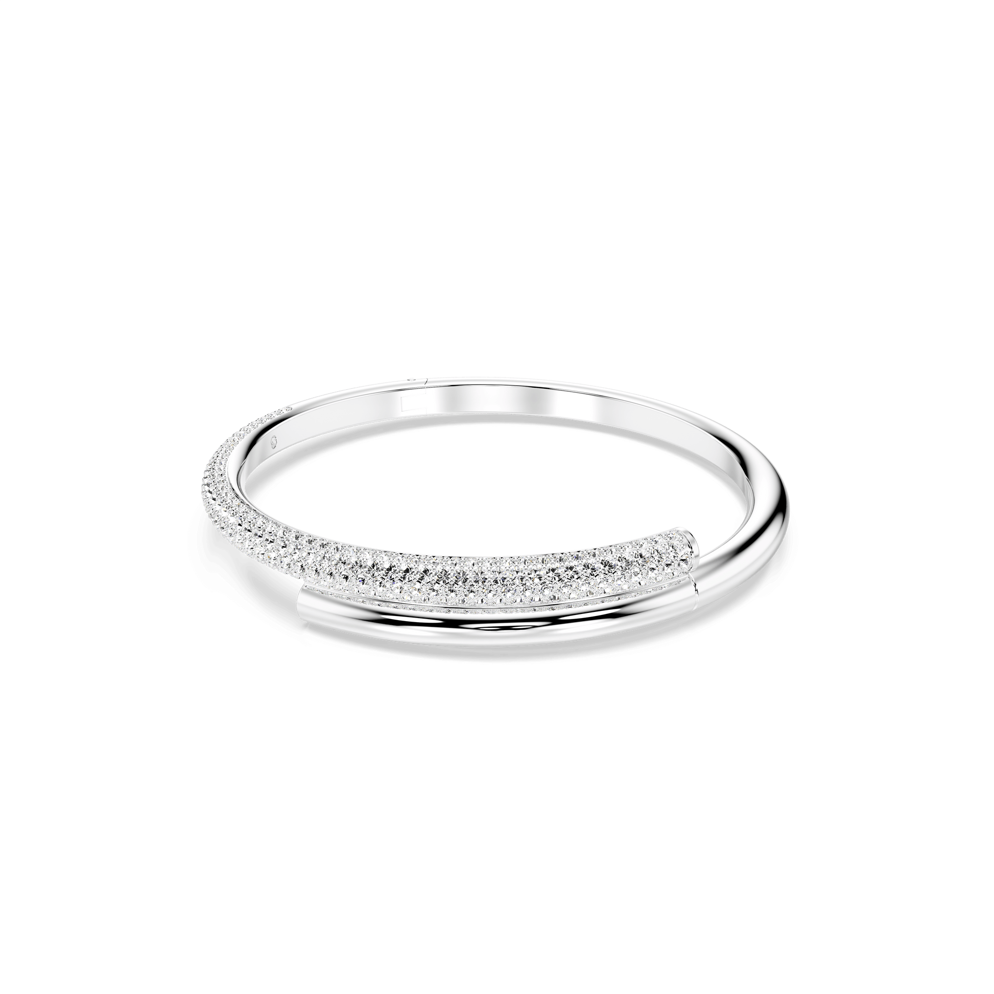 Dextera bangle, Magnetic closure, White, Rhodium plated 5674982