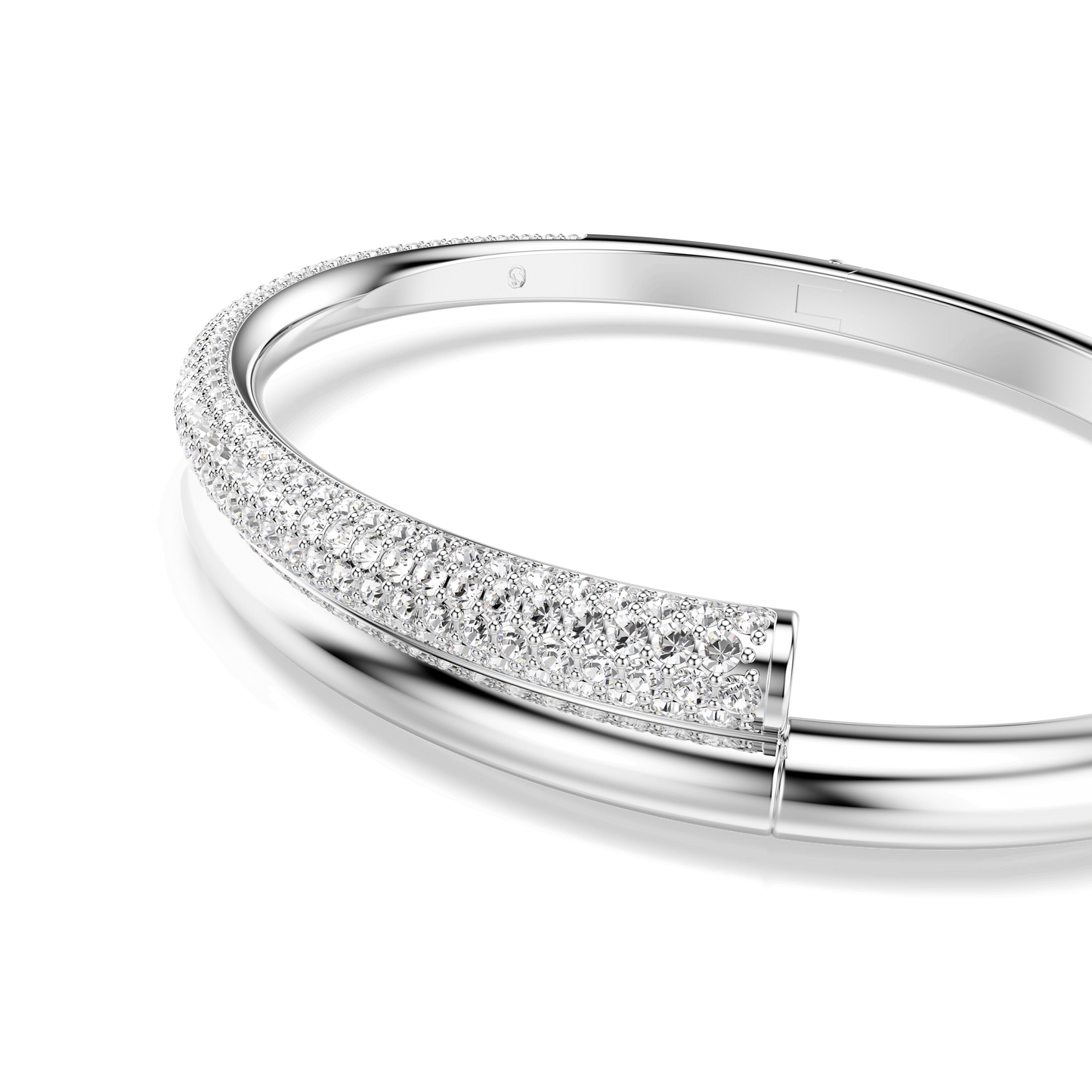Dextera bangle, Magnetic closure, White, Rhodium plated 5674982