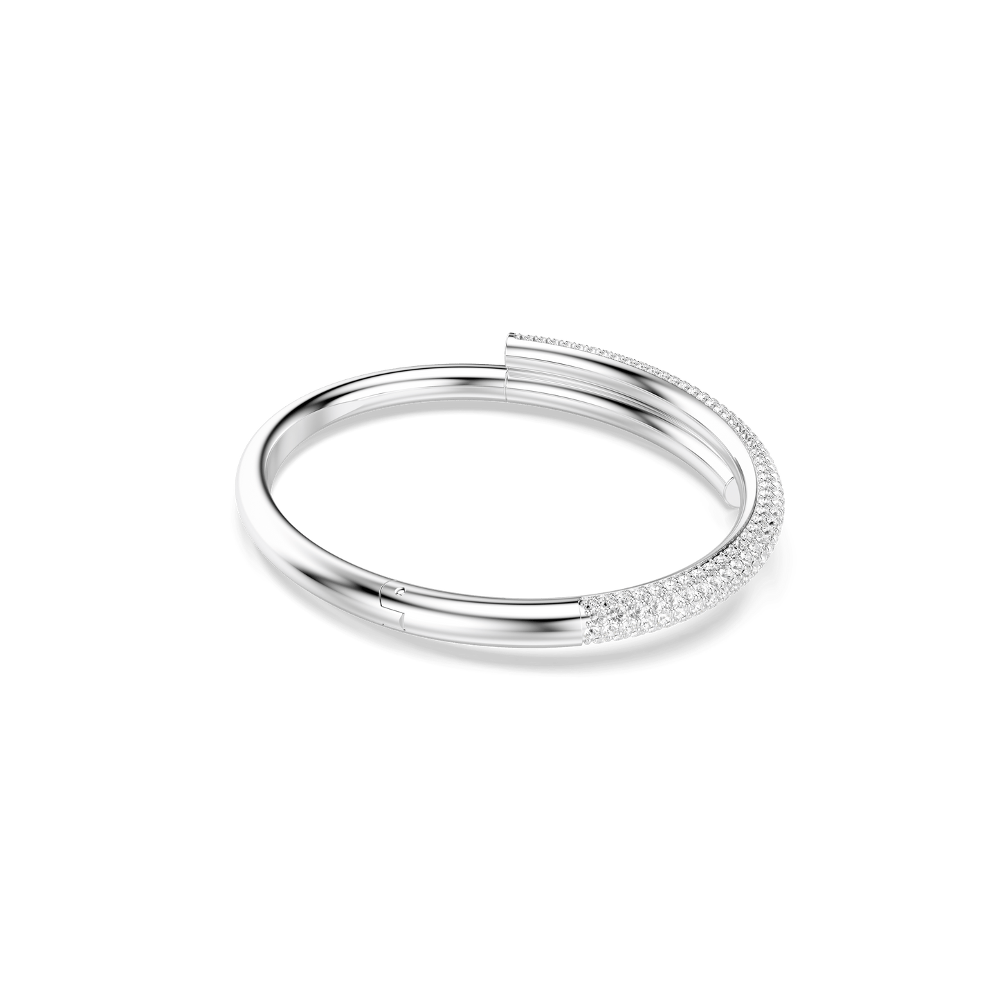 Dextera bangle, Magnetic closure, White, Rhodium plated 5674982