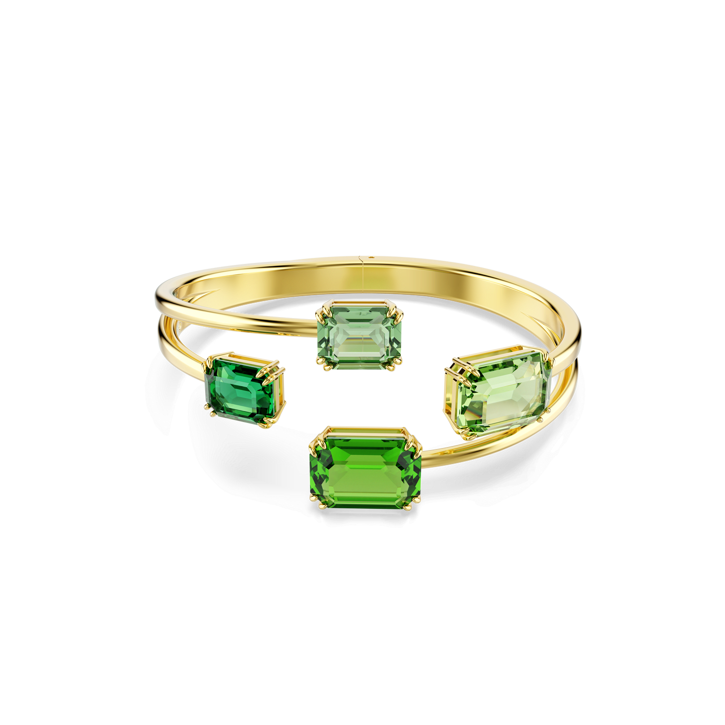 Millenia bangle, Octagon cut, Green, Gold-tone plated 5674995