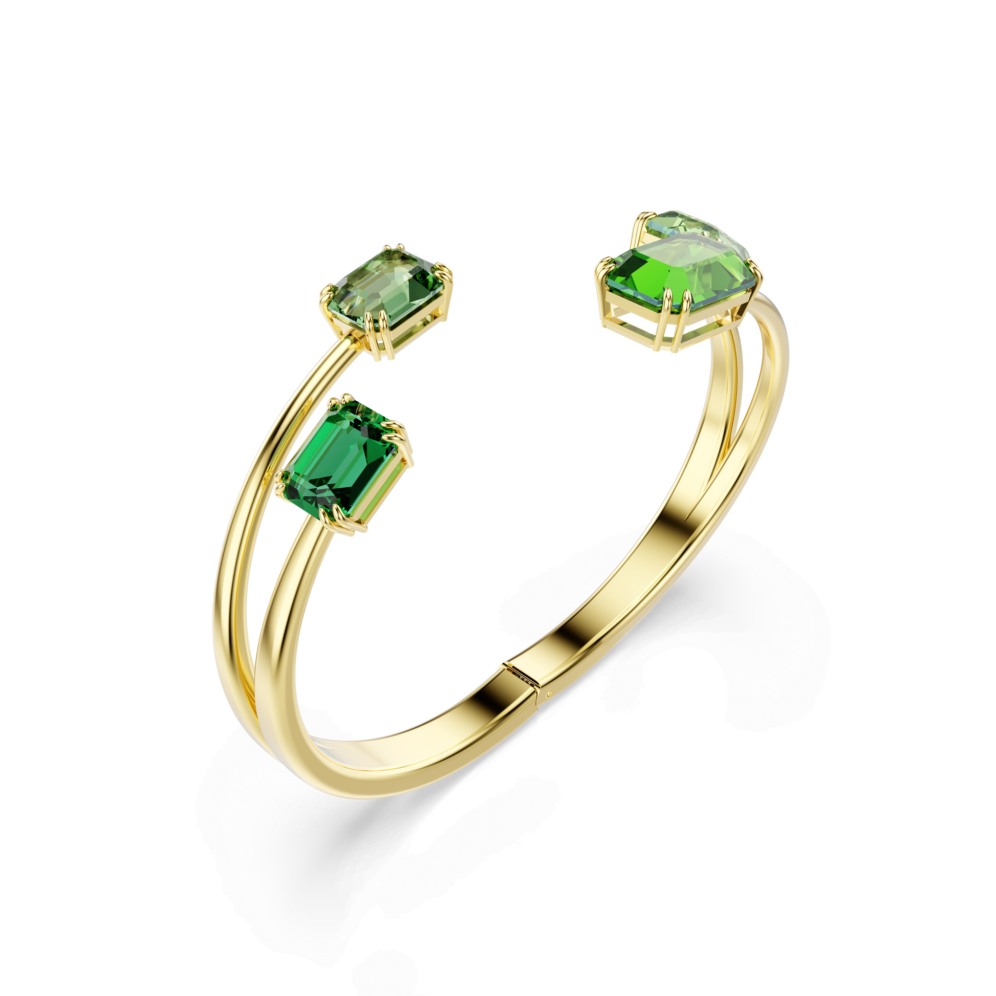 Millenia bangle, Octagon cut, Green, Gold-tone plated 5674995