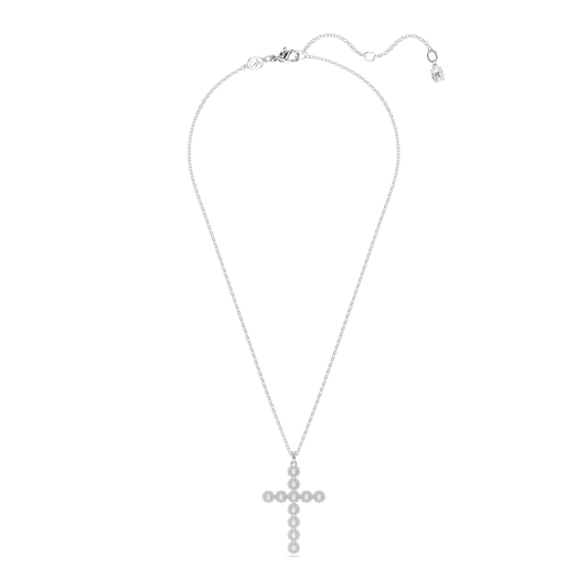 Insigne pendant, Mixed cuts, Cross, White, Rhodium plated 5675573