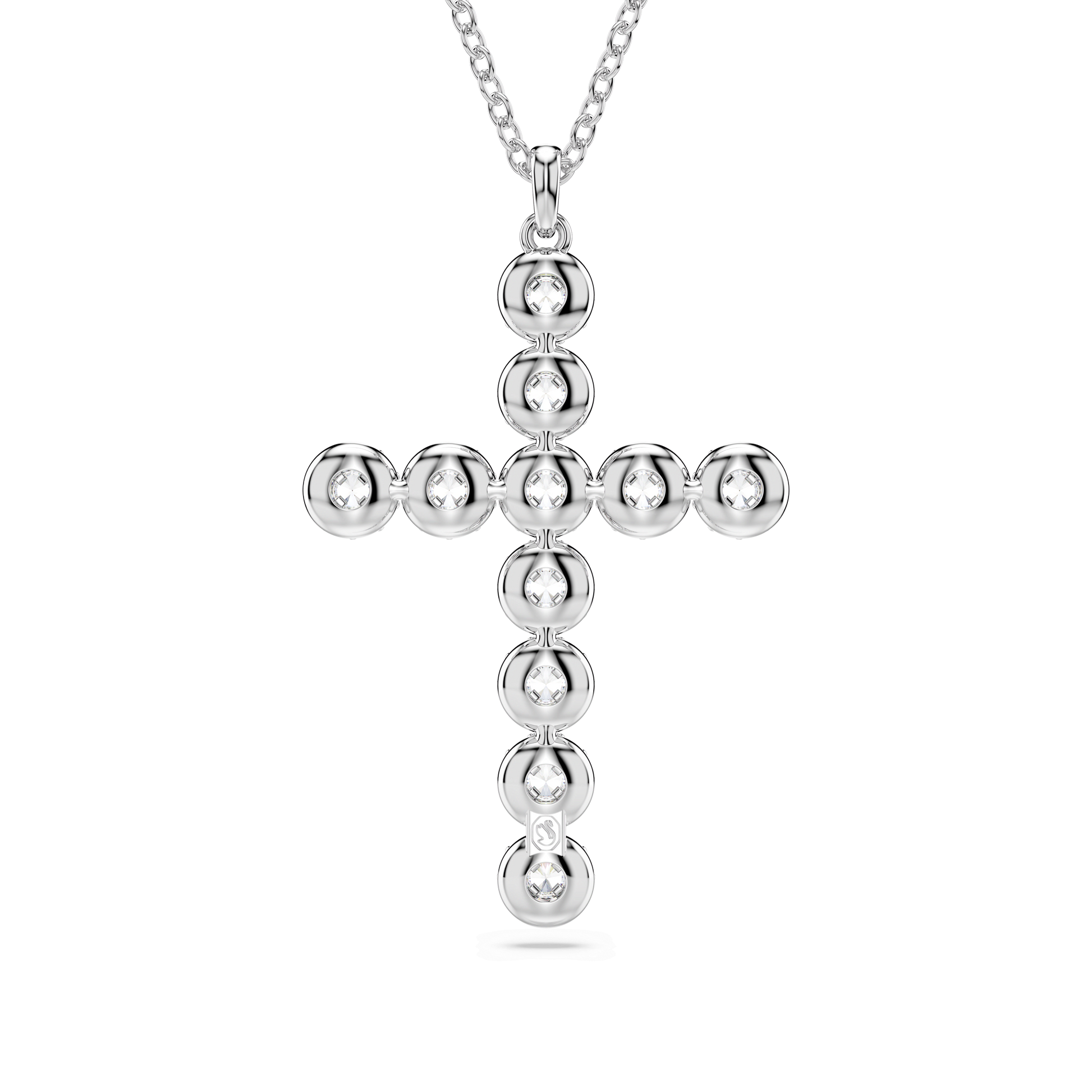Insigne pendant, Mixed cuts, Cross, White, Rhodium plated 5675573