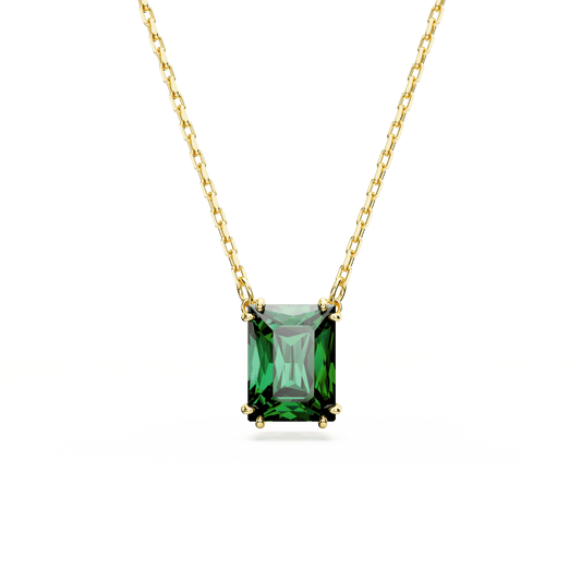 Stilla pendant, Rectangular cut, Green, Gold-tone plated 5677141