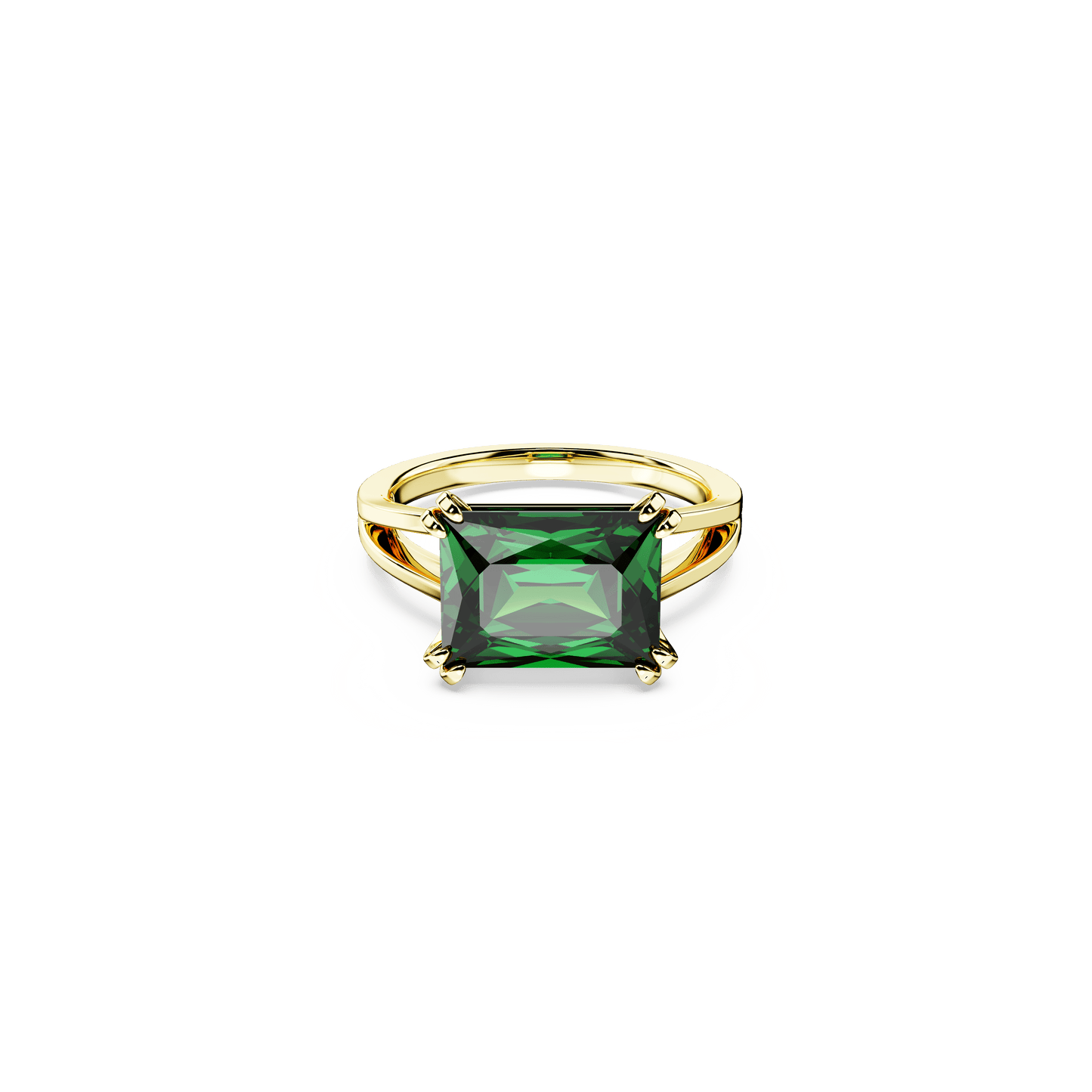 Stilla cocktail ring, Rectangular cut, Green, Gold-tone plated 5677145