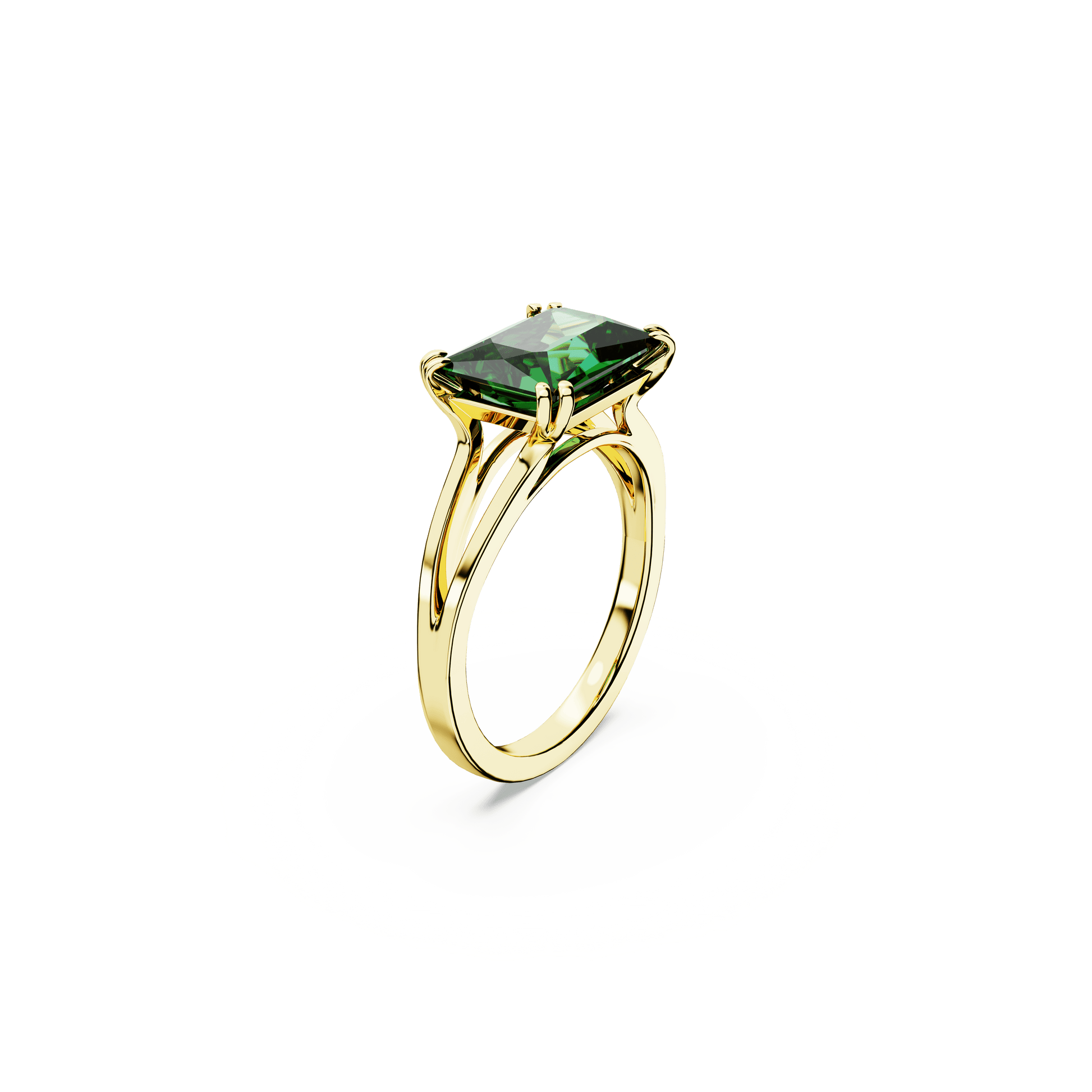 Stilla cocktail ring, Rectangular cut, Green, Gold-tone plated 5677145