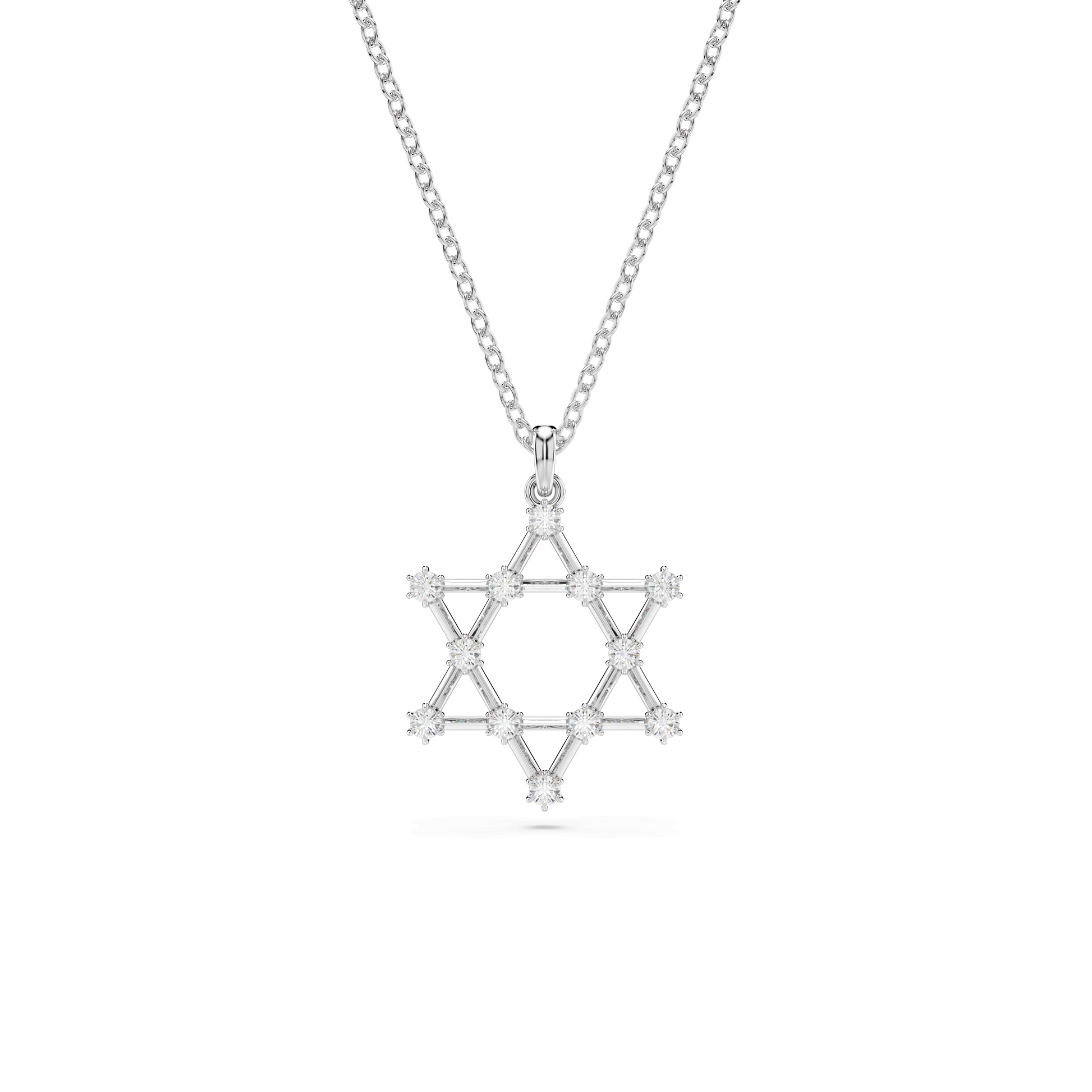 Insigne pendant, Round cut, Star, White, Rhodium plated 5677156