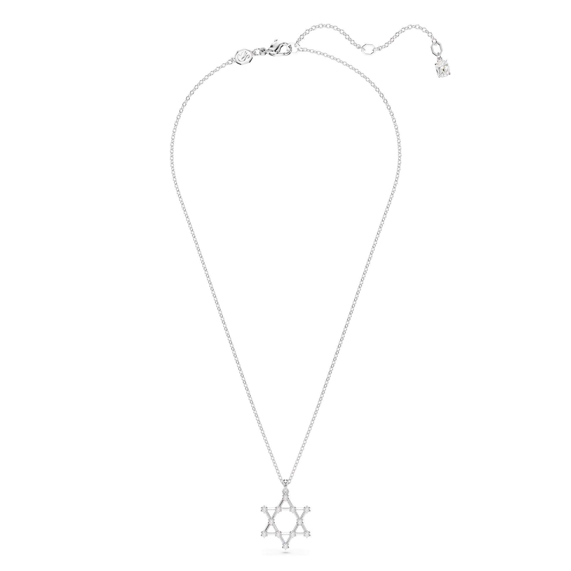 Insigne pendant, Round cut, Star, White, Rhodium plated 5677156