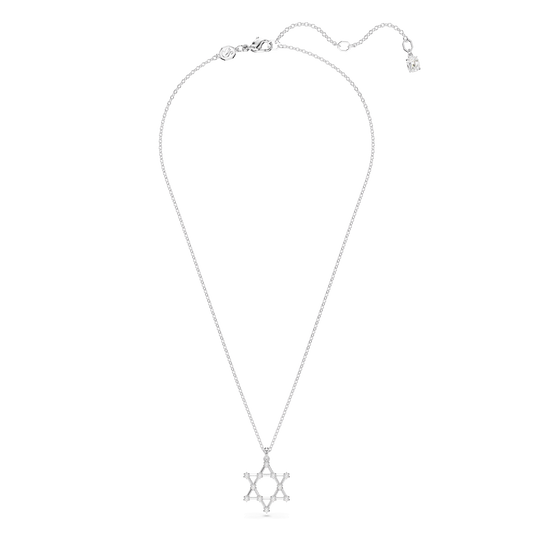 Insigne pendant, Round cut, Star, White, Rhodium plated 5677156