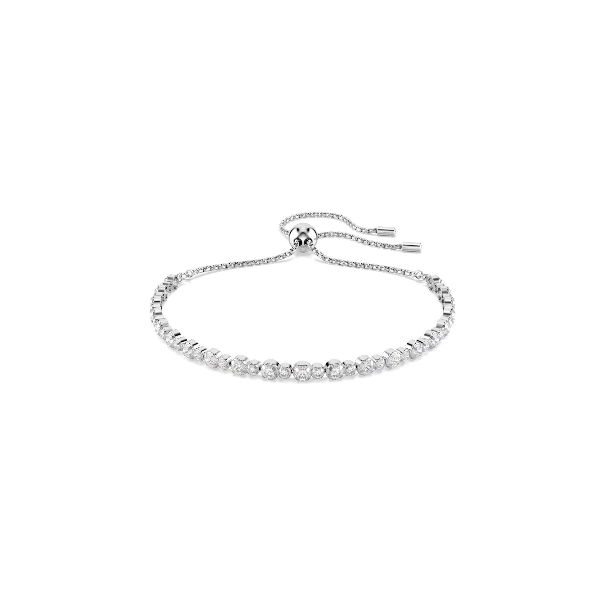 Matrix Tennis bracelet, Mixed round cuts, White, Rhodium plated 5677813